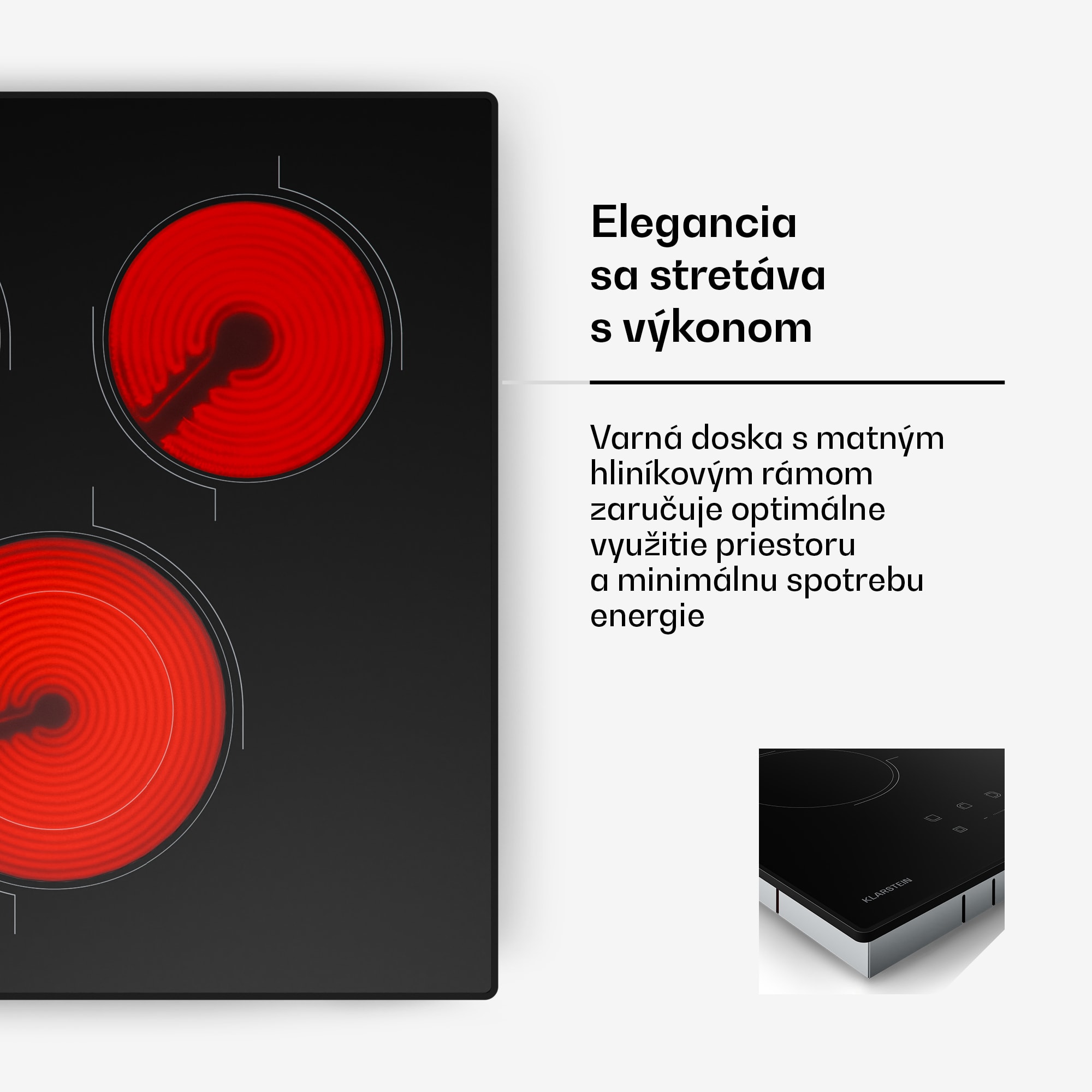 Klarstein Velaire sklokeramická varná doska | Elegantná, minimalistická, úsporná na priestor | 3 varné zóny | 4100 W | 45 cm – Obrázok 3