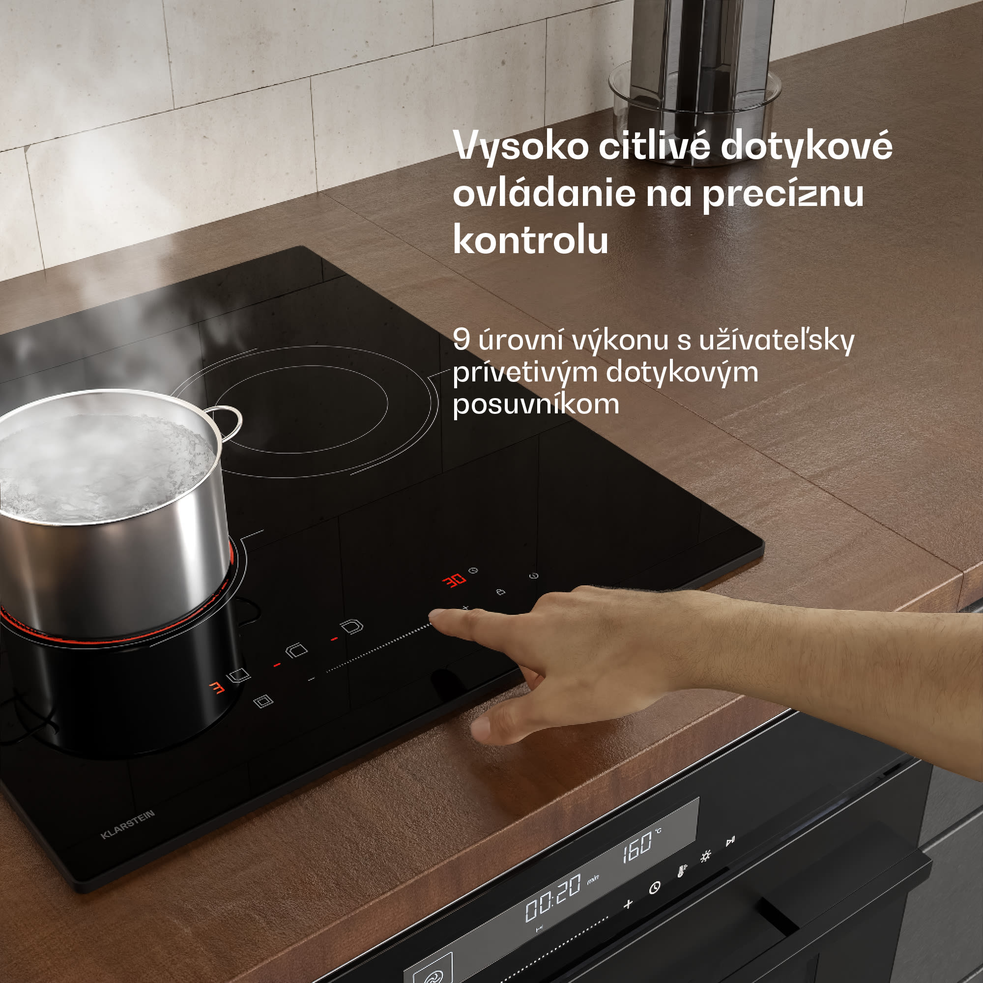Klarstein Velaire sklokeramická varná doska | Elegantná, minimalistická, úsporná na priestor | 3 varné zóny | 4100 W | 45 cm – Obrázok 4