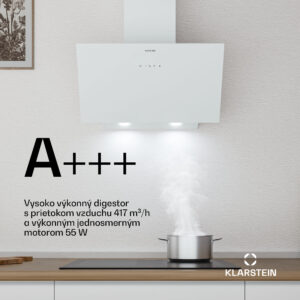 Klarstein Laurel šikmý digestor | režim odsávania vzduchu a recirkulácie | bezpečnostné sklo | 417 m³/h | 60 cm
