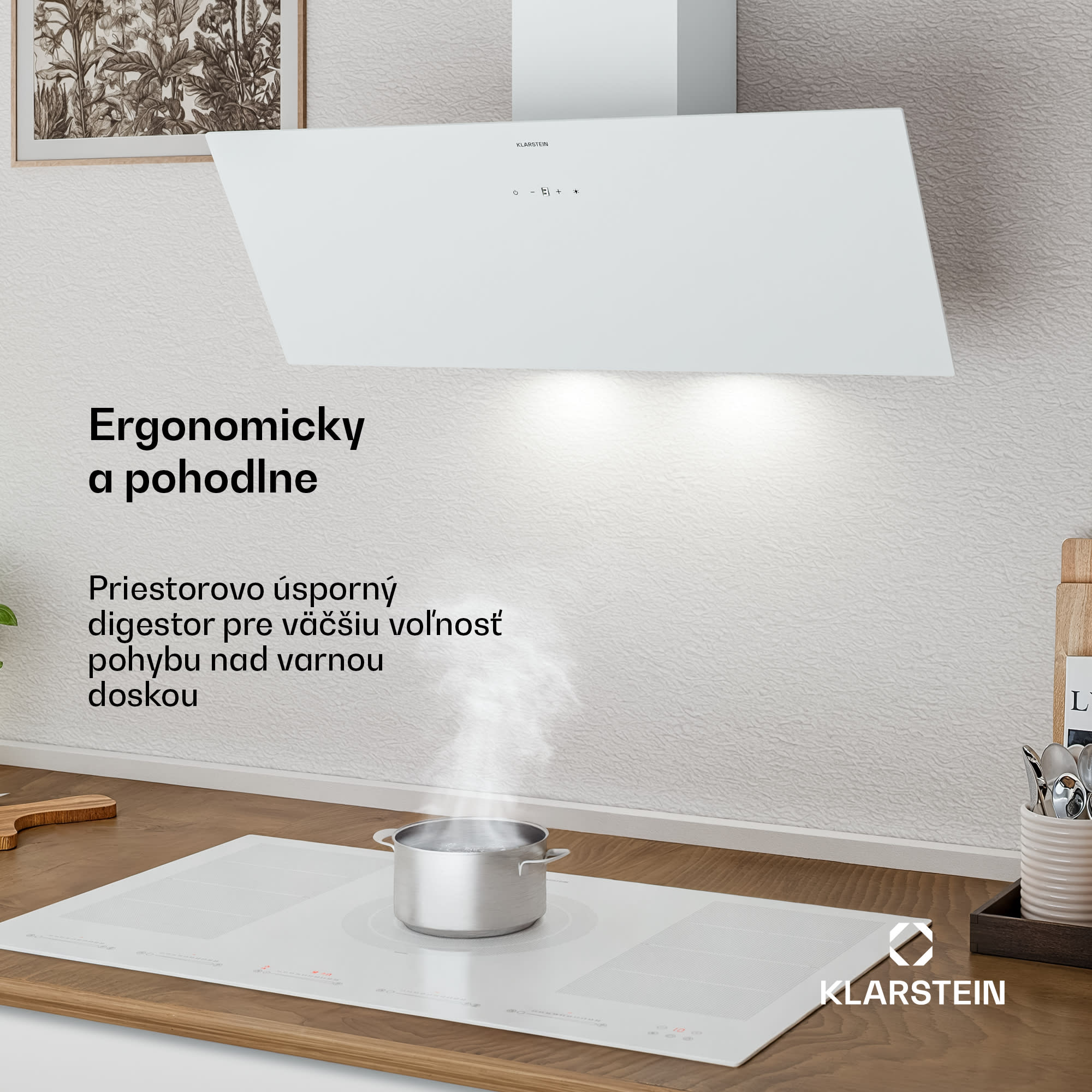 Klarstein Laurel šikmý digestor | režim odsávania vzduchu a recirkulácie | bezpečnostné sklo | 417 m³/h | 90 cm – Obrázok 2