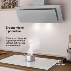 Klarstein Athena komínová digestorová kapucňa | odťah a recirkulácia | 254 m³/h | 56 W | 90 cm