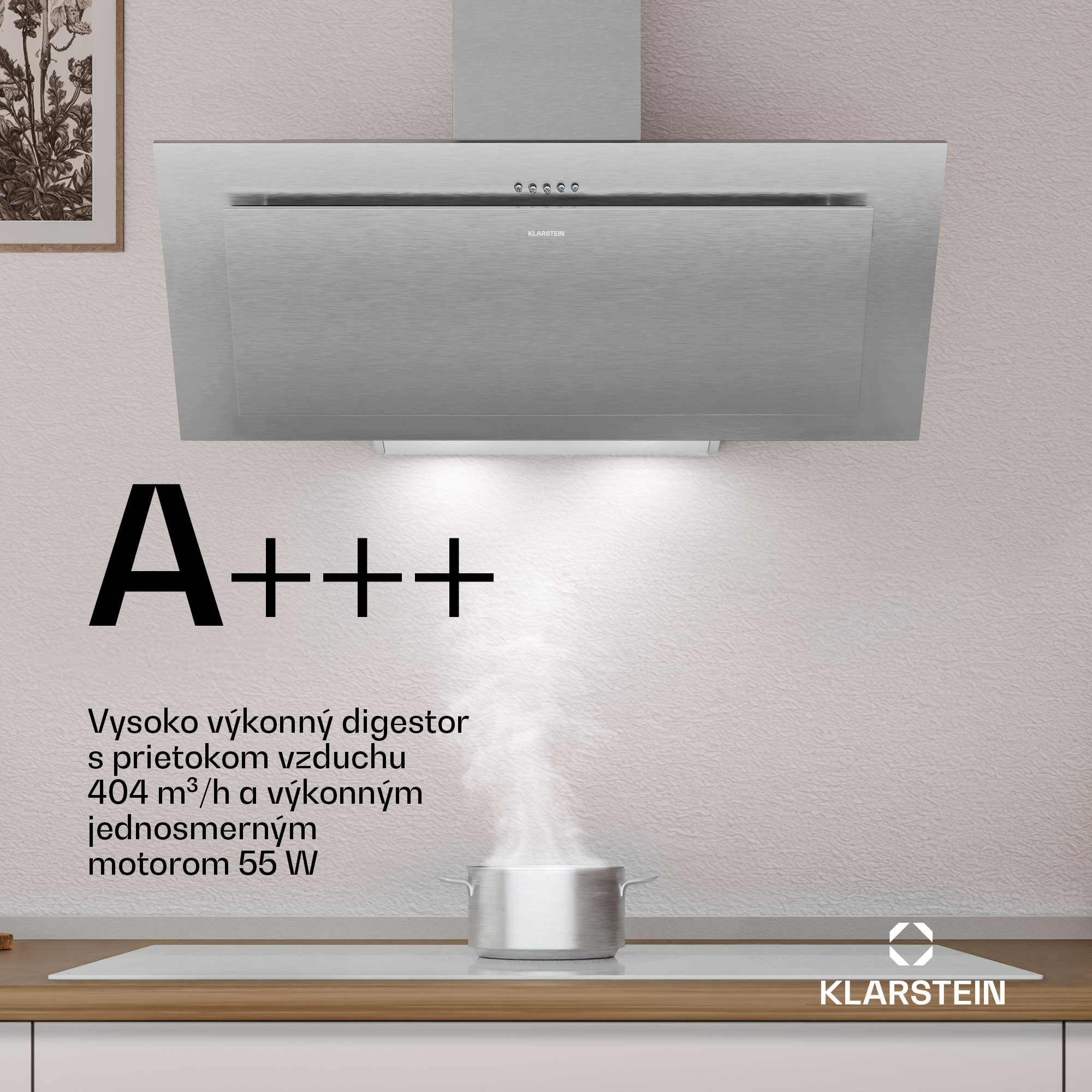 Klarstein Athena komínová digestorová kapucňa | odťah a recirkulácia | 254 m³/h | 56 W | 90 cm – Obrázok 3