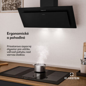 Klarstein Athena komínová digestorová kapucňa | odťah a recirkulácia | 254 m³/h | 56 W | 90 cm