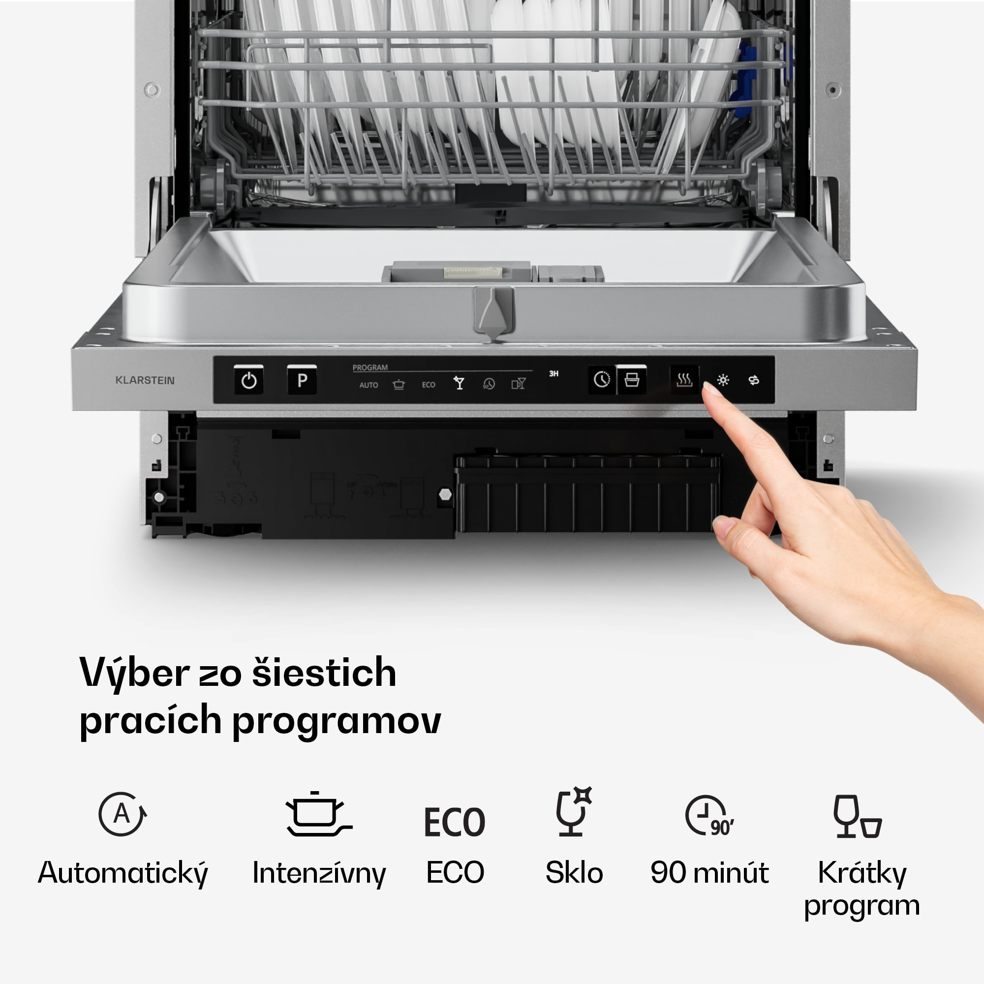 Klarstein Velaire plne integrovaná umývačka riadu (45 cm) | Praktický minimalizmus a vysoký výkon – Obrázok 3
