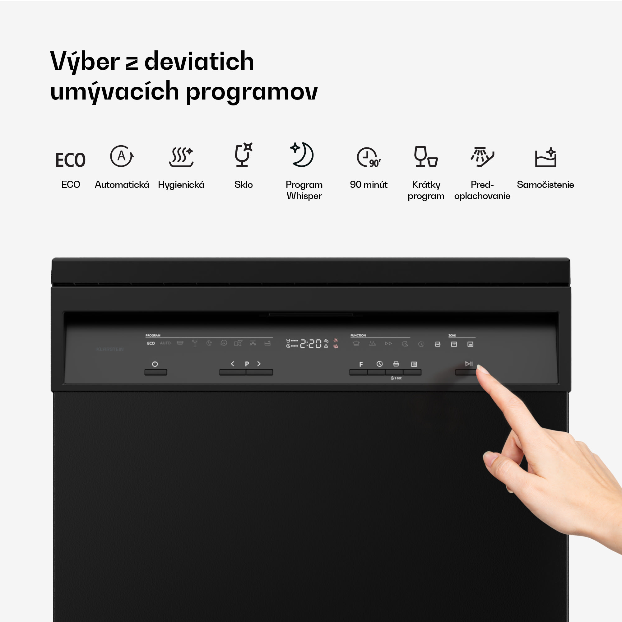 Klarstein Velaire voľne stojaca umývačka riadu | Minimalistická, elegantná, výkonná | EEK A | 60 cm – Obrázok 3