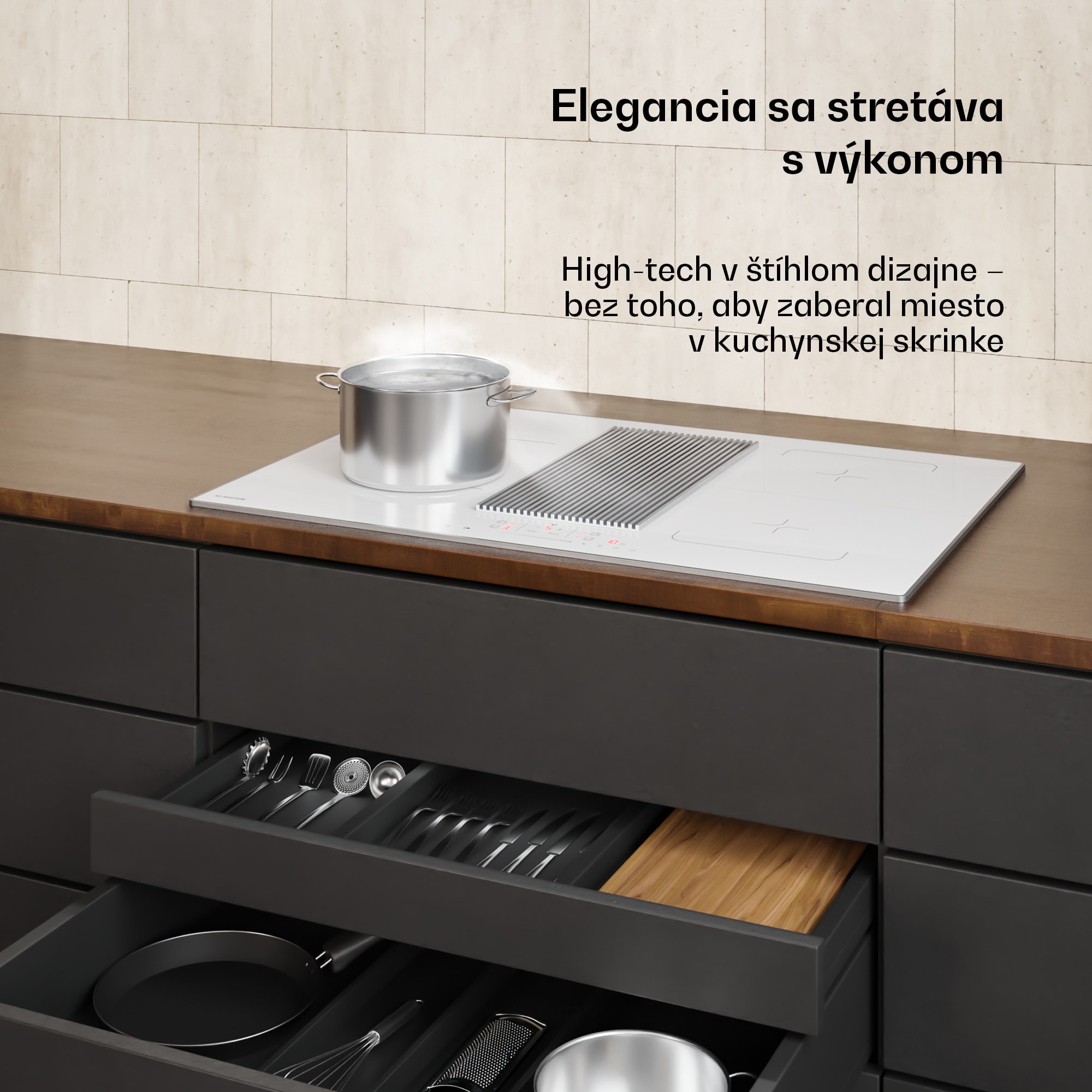 Klarstein Velaire indukčná varná doska s odsávačom pár | 4 varné zóny | 8400 W | 80 cm – Obrázok 2