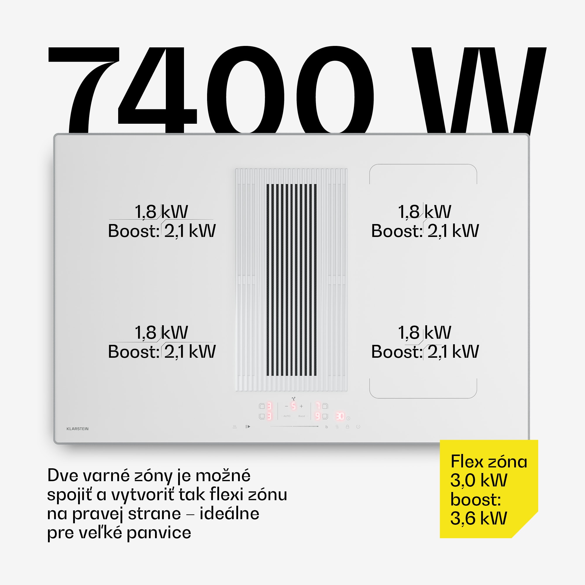 Klarstein Velaire indukčná varná doska s odsávačom pár | 4 varné zóny | 8400 W | 80 cm – Obrázok 3