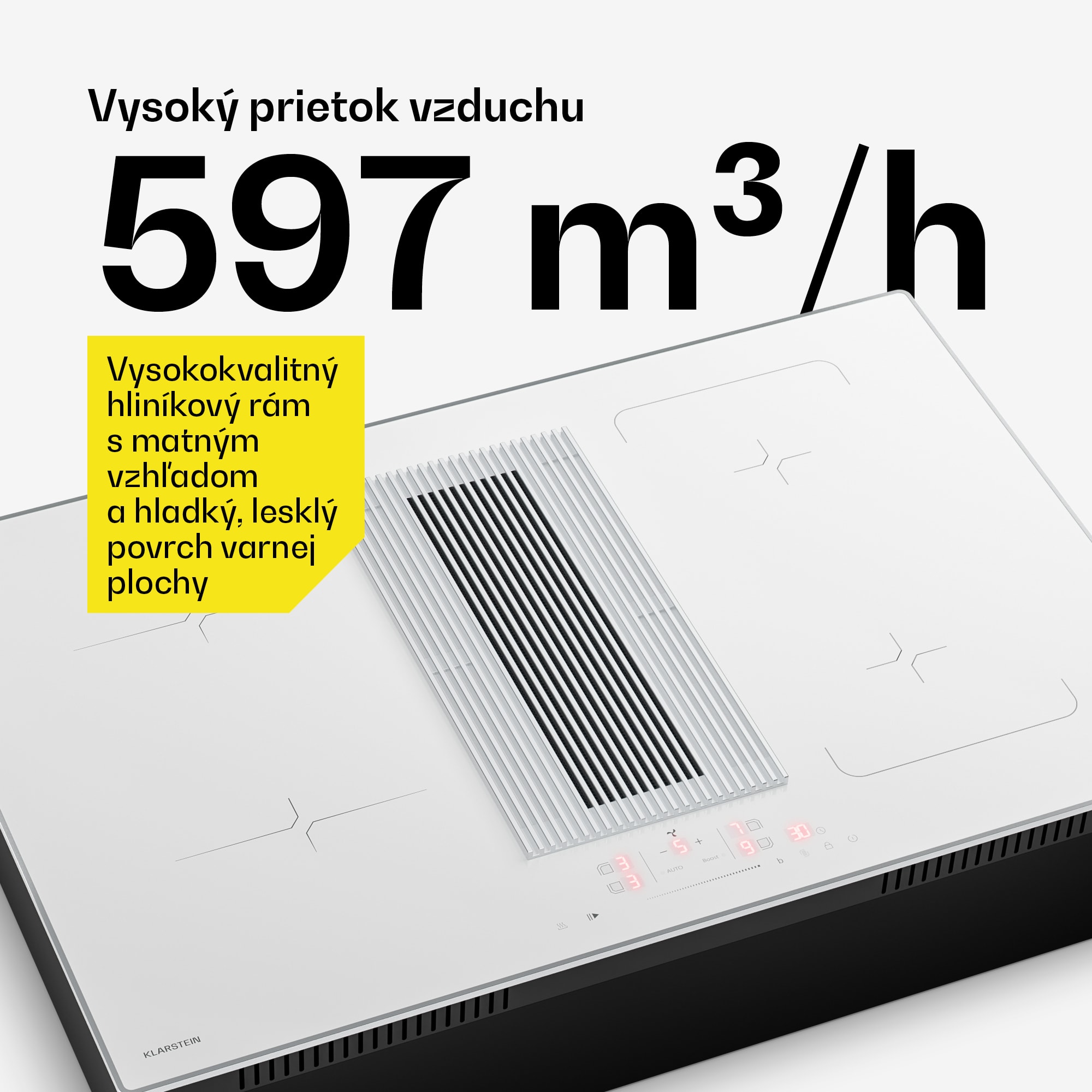 Klarstein Velaire indukčná varná doska s odsávačom pár | 4 varné zóny | 8400 W | 80 cm – Obrázok 4