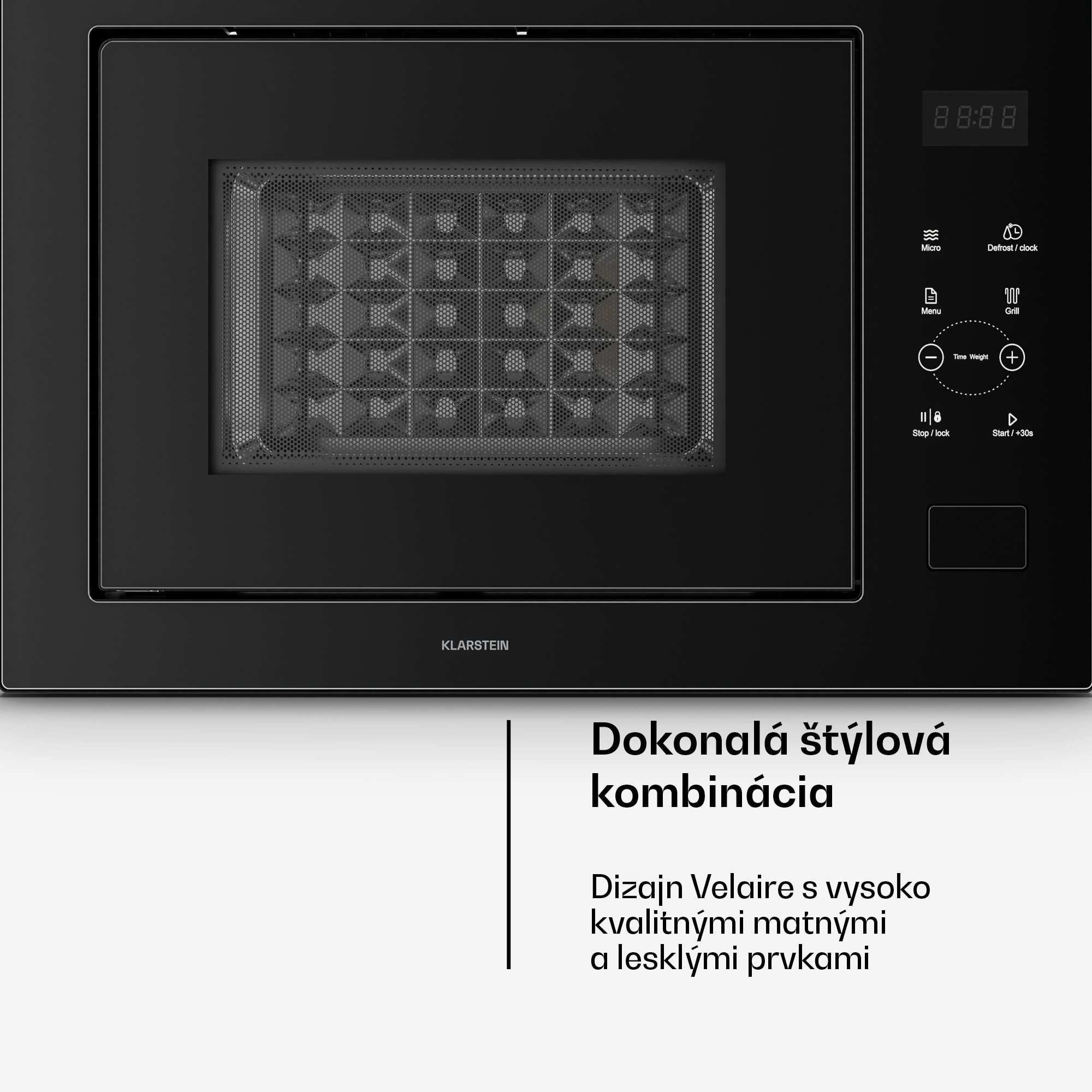 Klarstein Velaire vstavaná mikrovlnná rúra s grilom | 1200 W gril | 850 W mikrovlnka | 60 cm – Obrázok 2