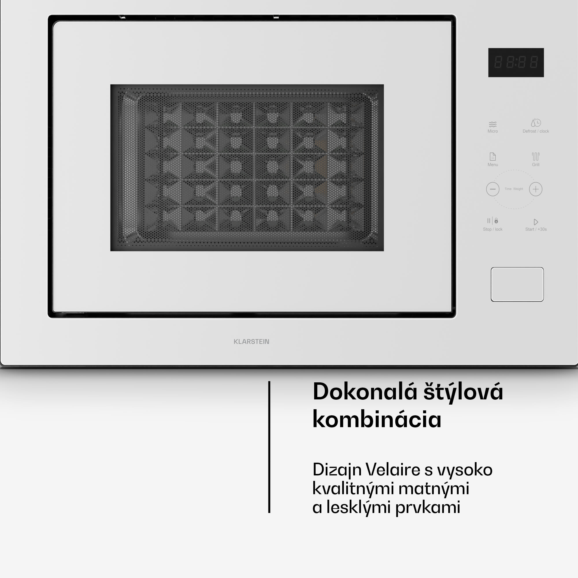 Klarstein Velaire vstavaná mikrovlnná rúra s grilom | 1200 W gril | 850 W mikrovlnka | 60 cm – Obrázok 2