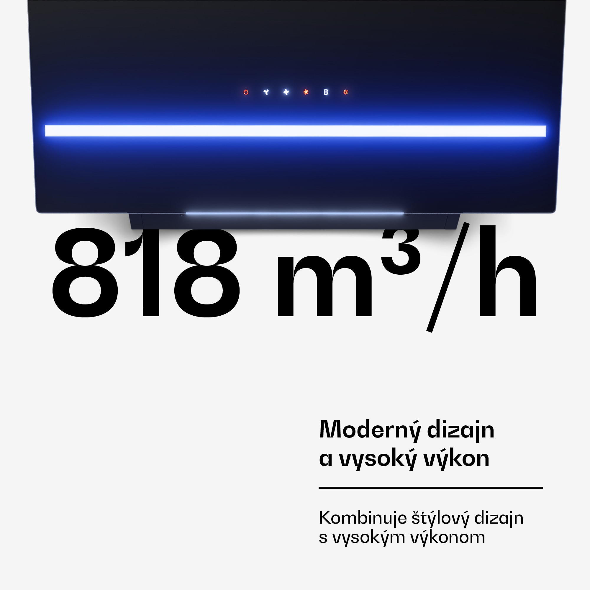 Klarstein Illuminosa bezhlavá digestoř | odťahový a recirkulačný režim | minimalistická | 818 m³/h | 60 cm – Obrázok 3