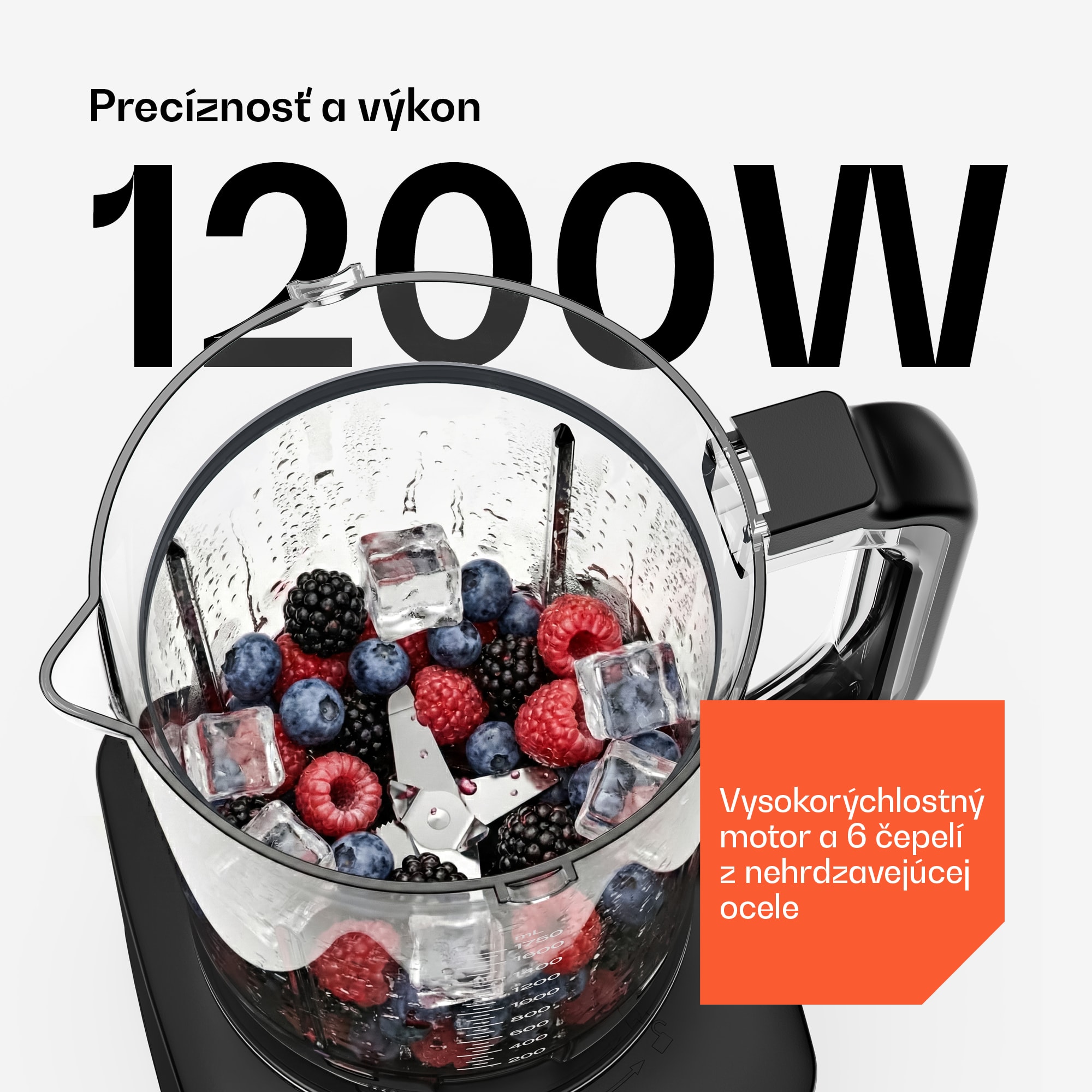 Klarstein Velaire kuchynský robot s mixérom 1200W, 2 l robot/1,75 l mixér, miesiace, šľahacie a odšťavovacie funkcie – Obrázok 3