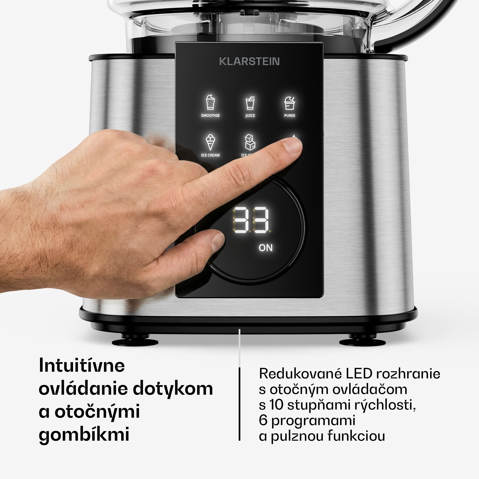 Klarstein Verosteel kuchynský robot s mixérom | Hnetenie, šľahanie a odšťavovanie | 1200 W | 2 L/1,75 L – Obrázok 4