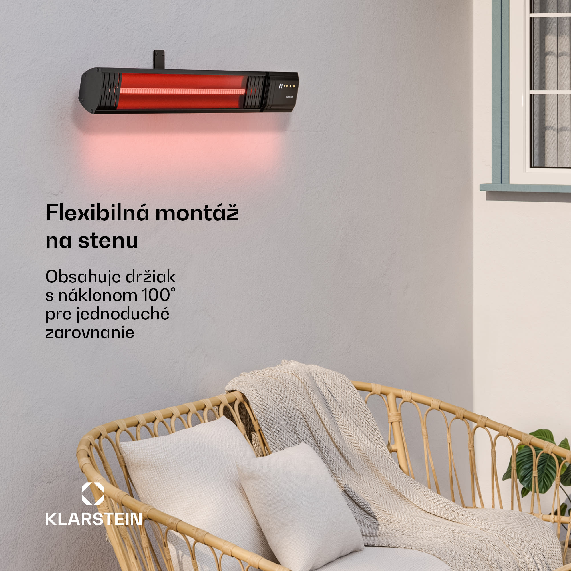 Klarstein Phantom infračervené vykurovanie na stenu | 2000 W | 15 m² | Výkonné a úzke | 84 cm x 10 cm – Obrázok 2