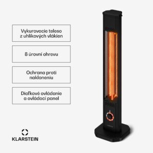 Klarstein DualisHeat infračervený ohrievač stojací | 2000 W | 15 m² | Flexibilný | 105 cm x 25 cm