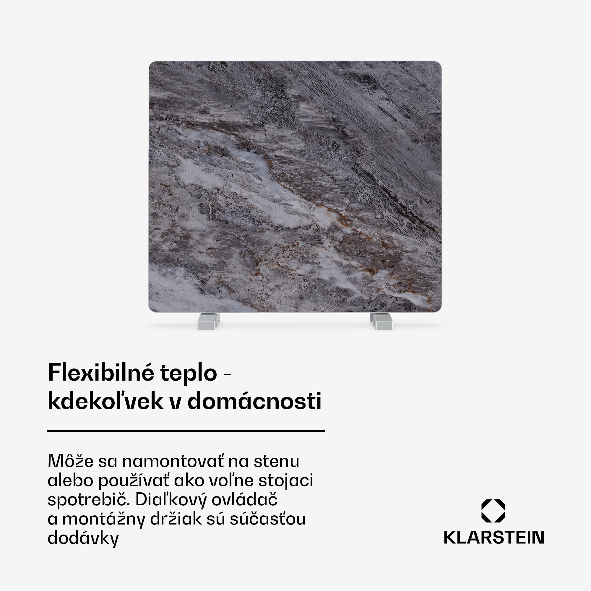 Klarstein MarmoHeat infračervený panel | 420 W | 6 - 12 m² | dizajn mramoru | 70 cm x 63 cm – Obrázok 3