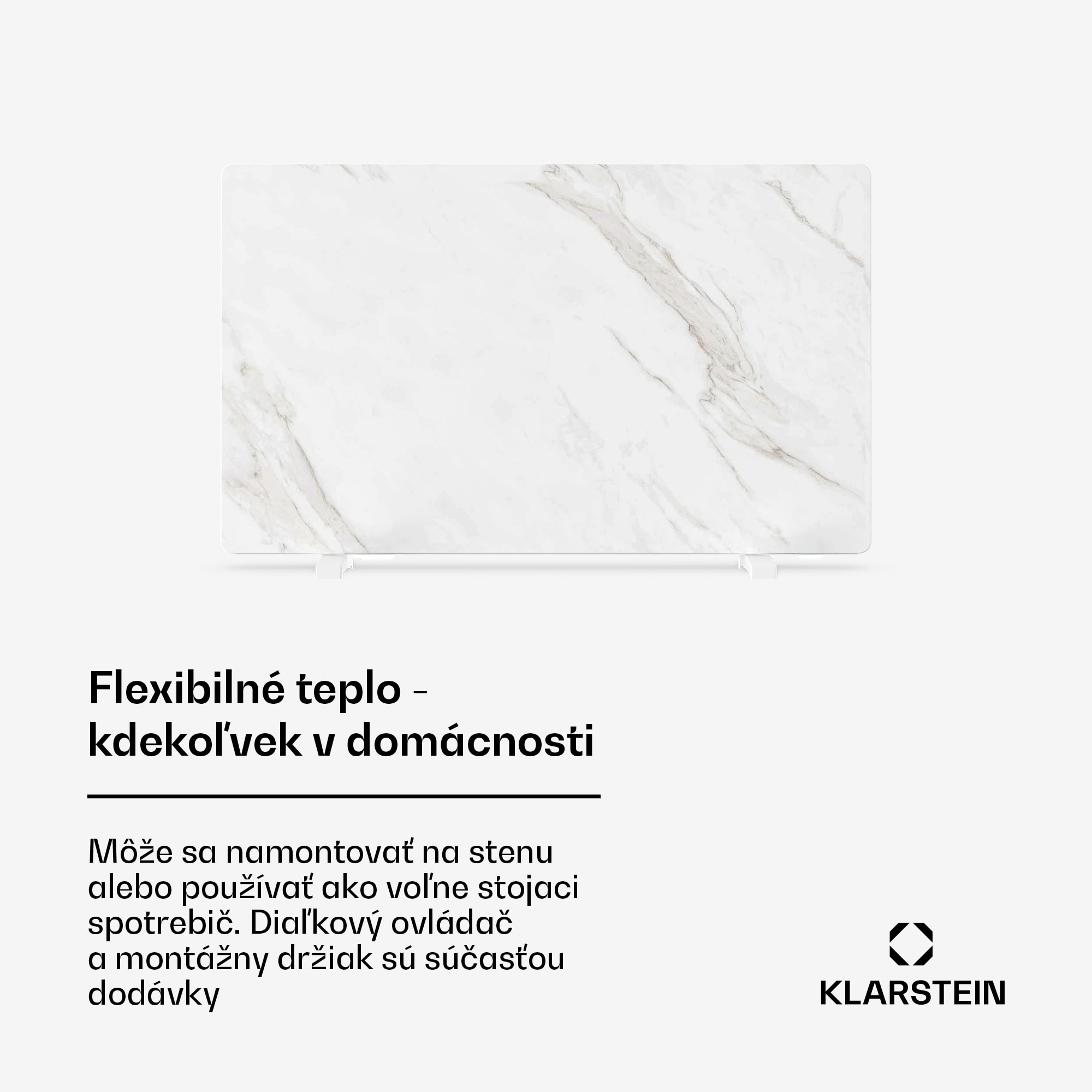 Klarstein MarmoHeat infračervený panel | 600 W | 5 - 9 m² | dizajn mramoru | 70 cm x 100 cm – Obrázok 3