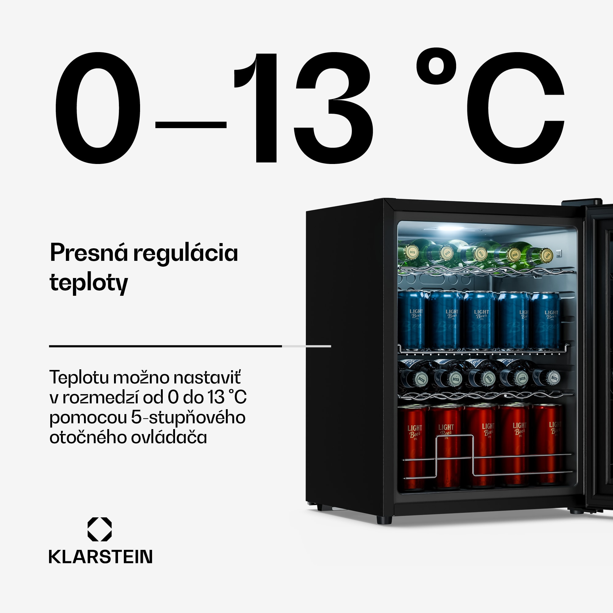 Klarstein Beersafe chladič nápojov so zrkadlovými dverami | 64 x 48 cm | LED vnútorné osvetlenie – Obrázok 3