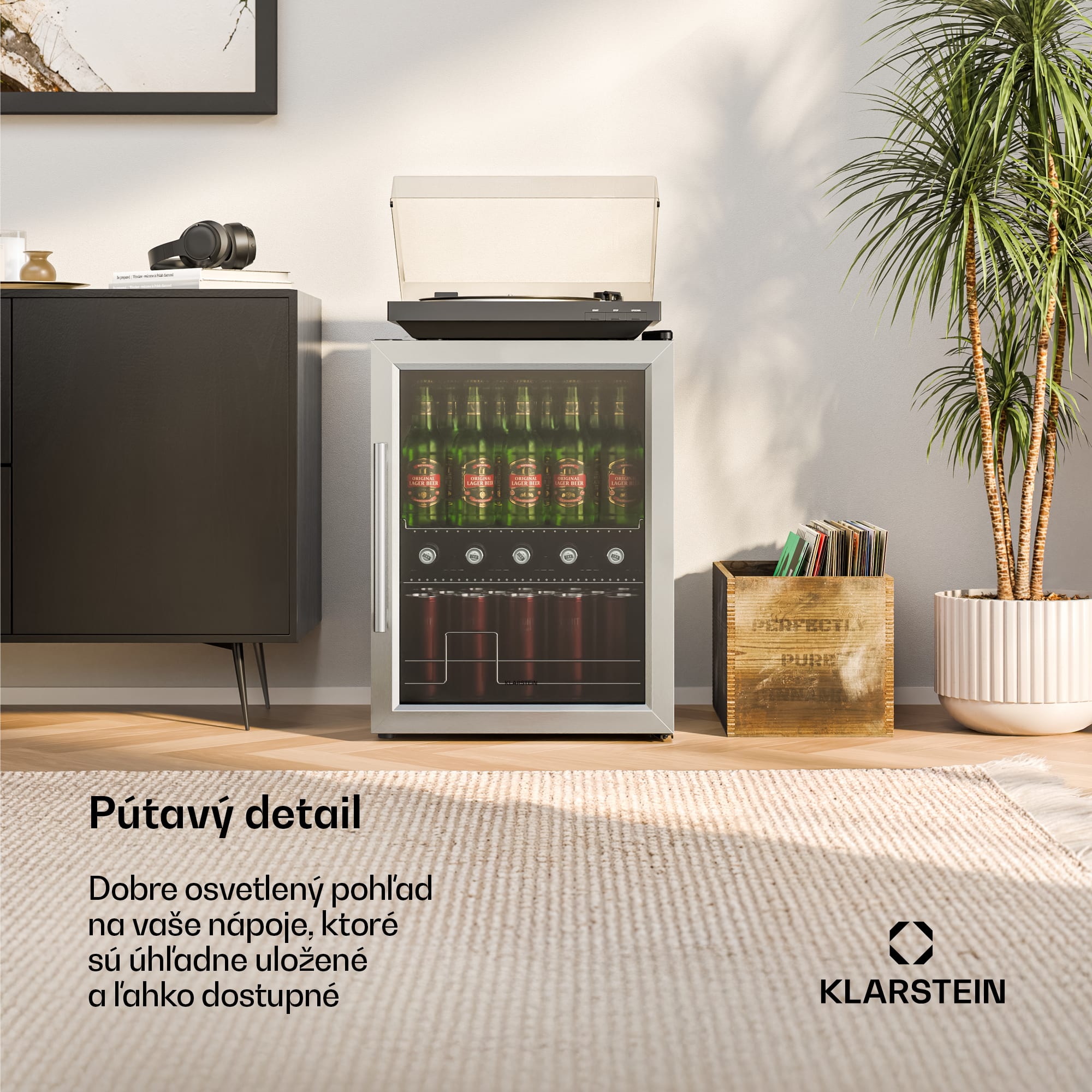 Klarstein Beersafe chladiaca skriňa na nápoje so sklenenými dverami | 64 x 48 cm | LED vnútorné osvetlenie – Obrázok 2