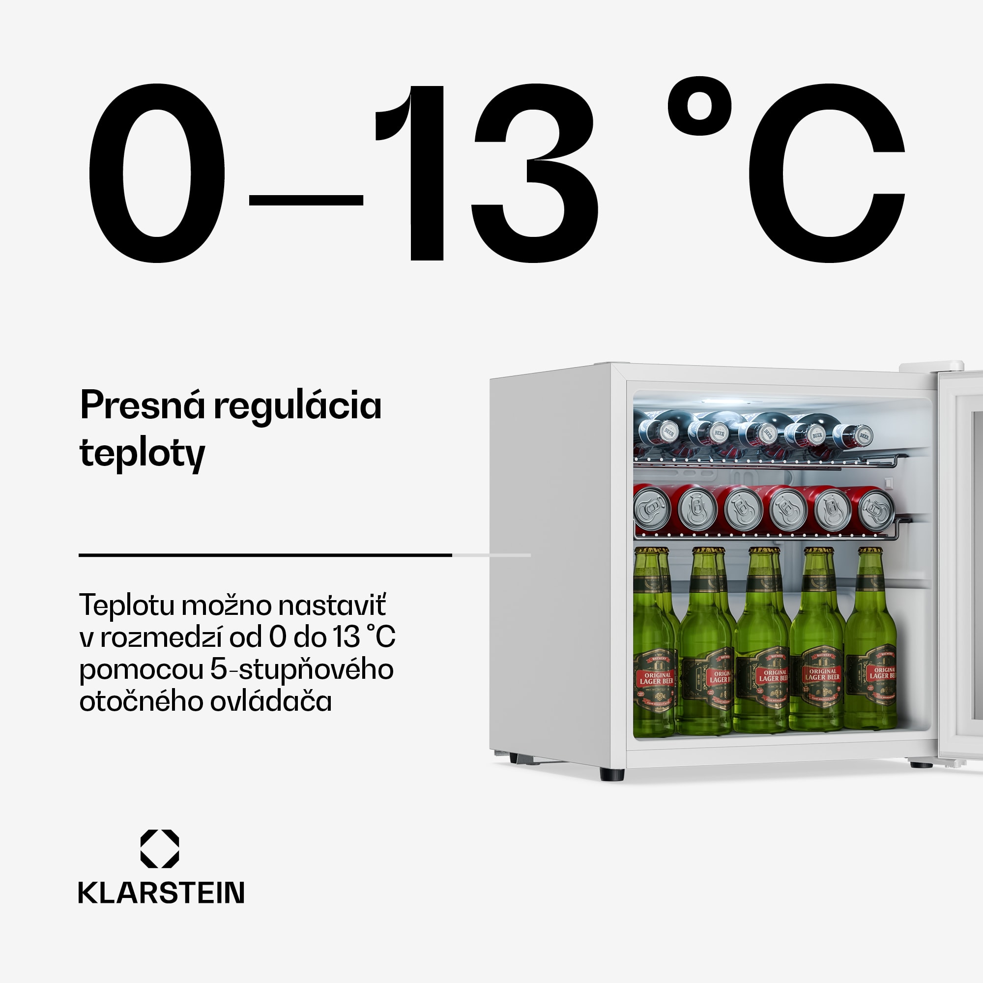 Klarstein Beersafe chladiaci nápojový box so zrkadlovými dverami | 44 x 48 cm | 85 W | 47 l | biely – Obrázok 3