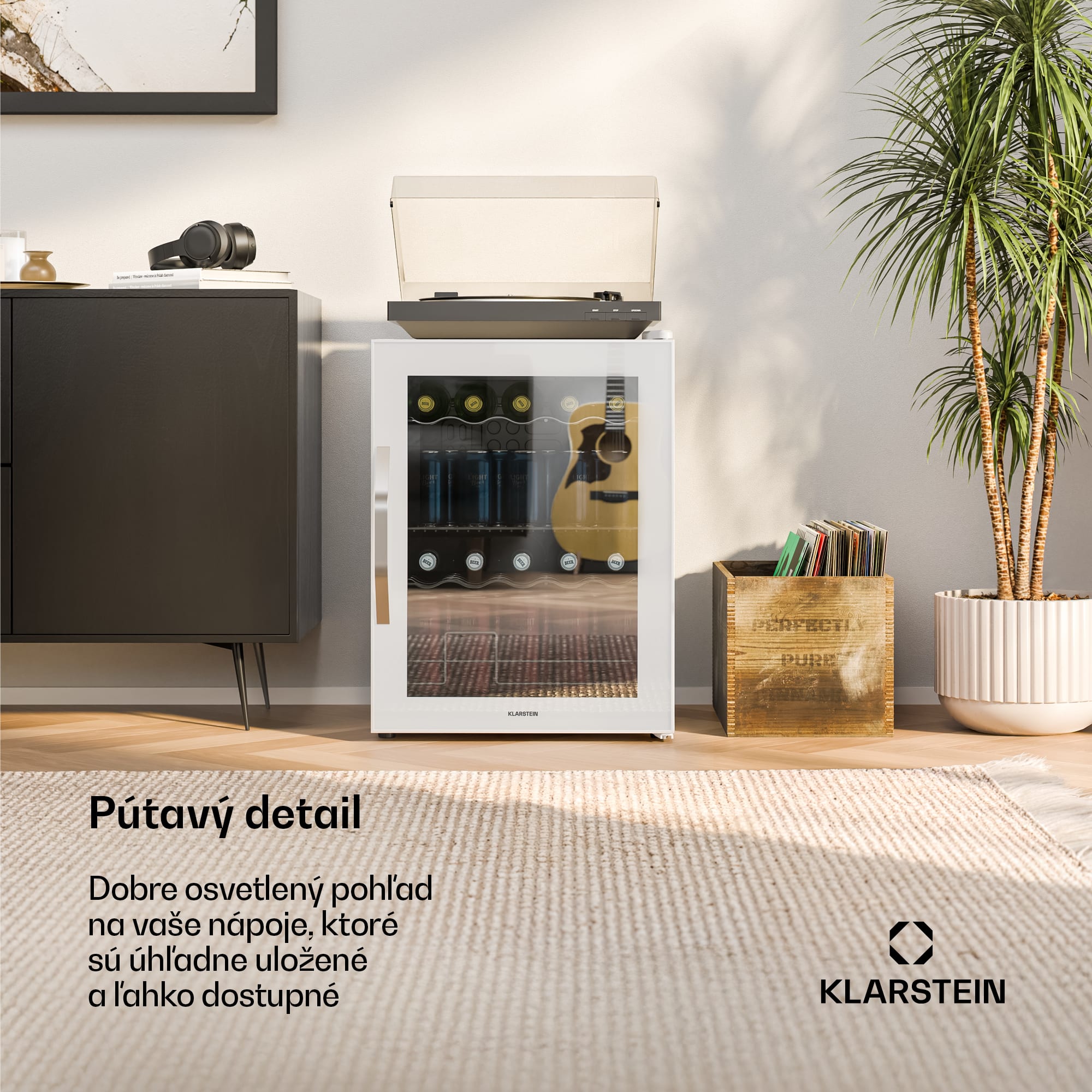 Klarstein Beersafe chladiaci nápojový box so zrkadlovými dverami | 64 x 48 cm | 85 W | 60 l | biely – Obrázok 2