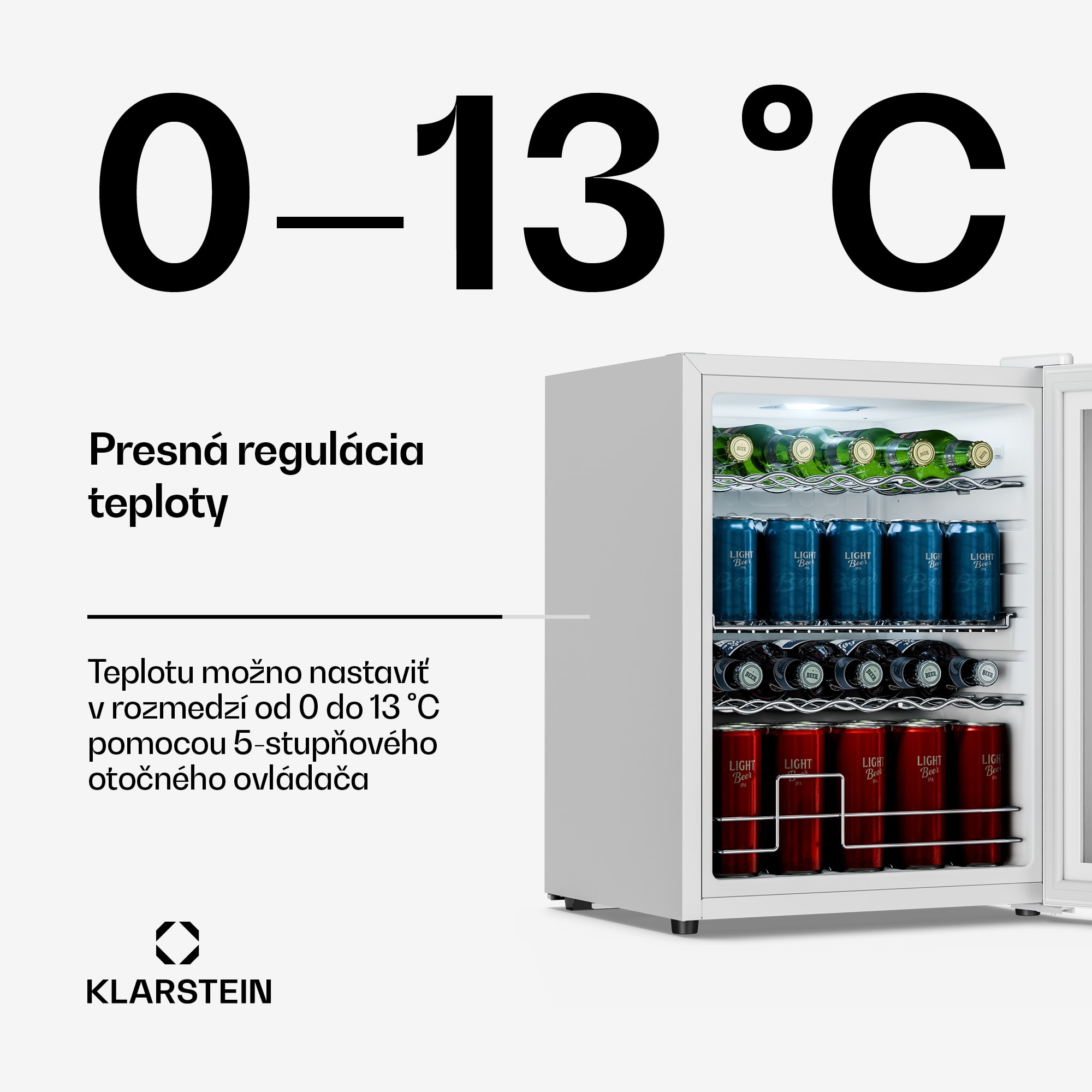 Klarstein Beersafe chladiaci nápojový box so zrkadlovými dverami | 64 x 48 cm | 85 W | 60 l | biely – Obrázok 3