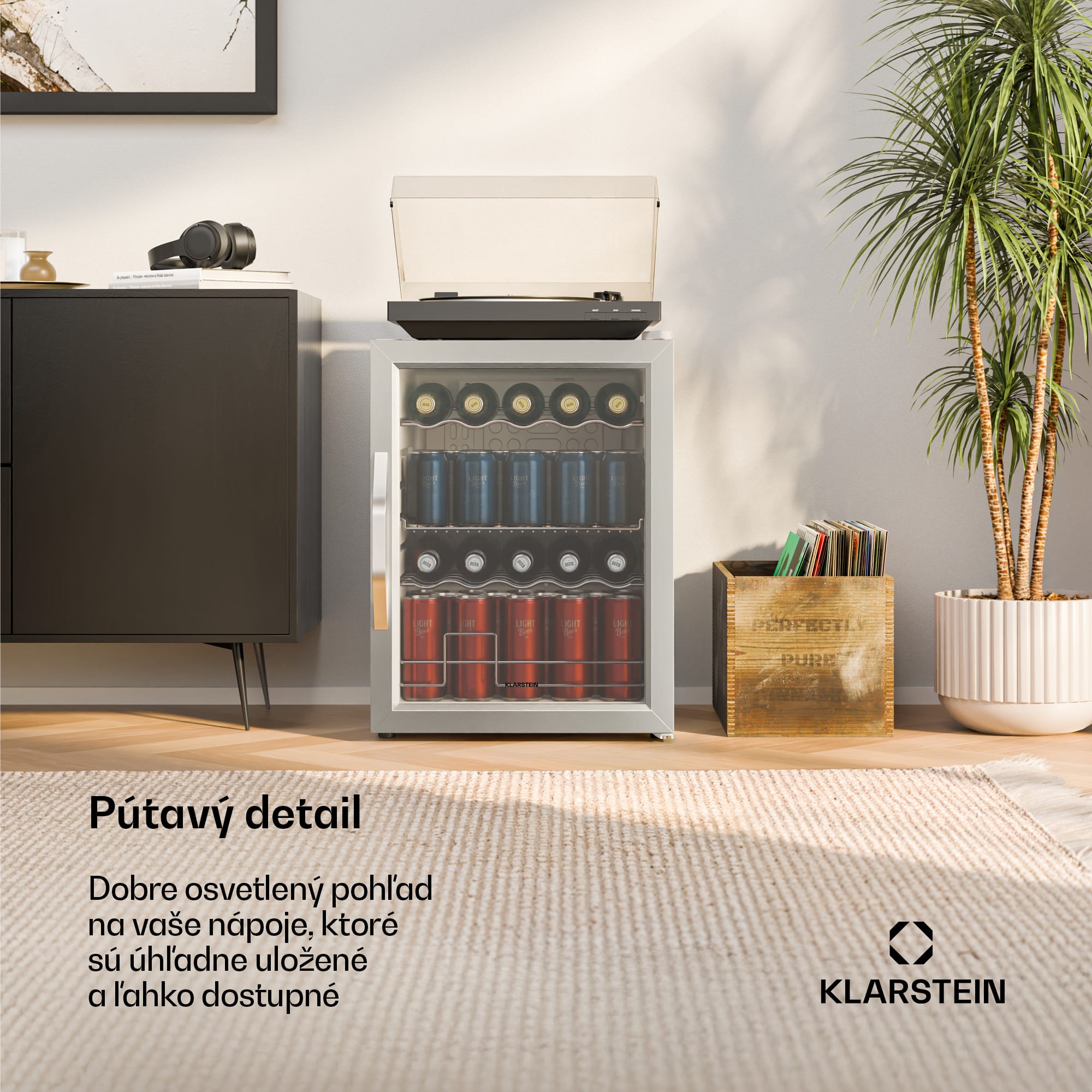 Klarstein Beersafe chladič nápojov so sklom | 64 x 48 cm | 60 l | 85 W | Strieborná/Biela – Obrázok 2