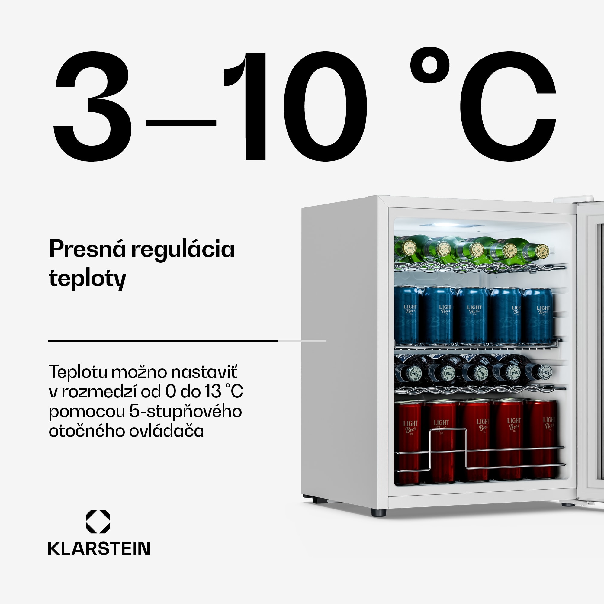 Klarstein Beersafe chladič nápojov so sklom | 64 x 48 cm | 60 l | 85 W | Strieborná/Biela – Obrázok 3