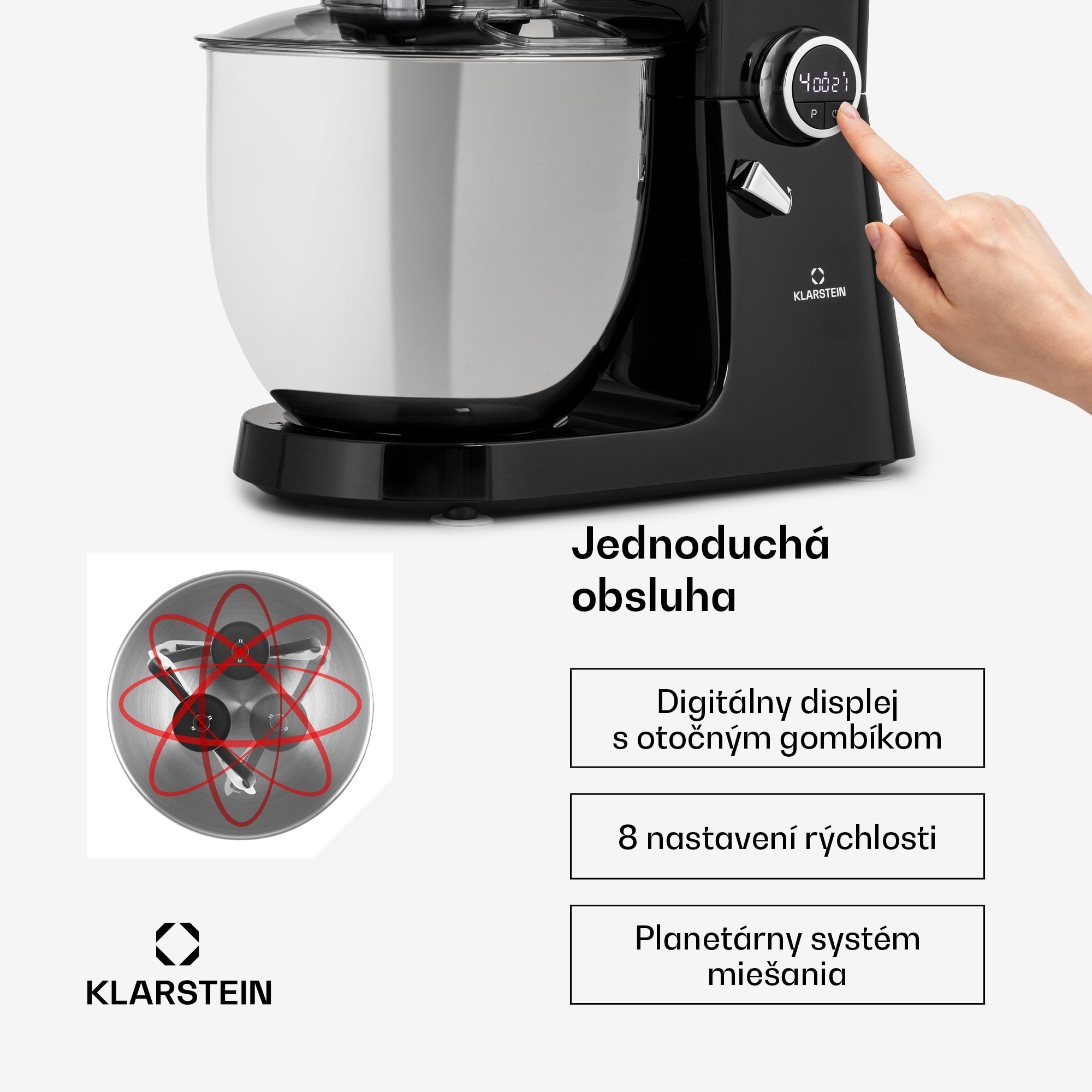 Klarstein Renata Rossa, kuchynský robot 3 v 1, 2000 W/2,7 PS, 10 l, nehrdzavejúca oceľ, bez BPA – Obrázok 4