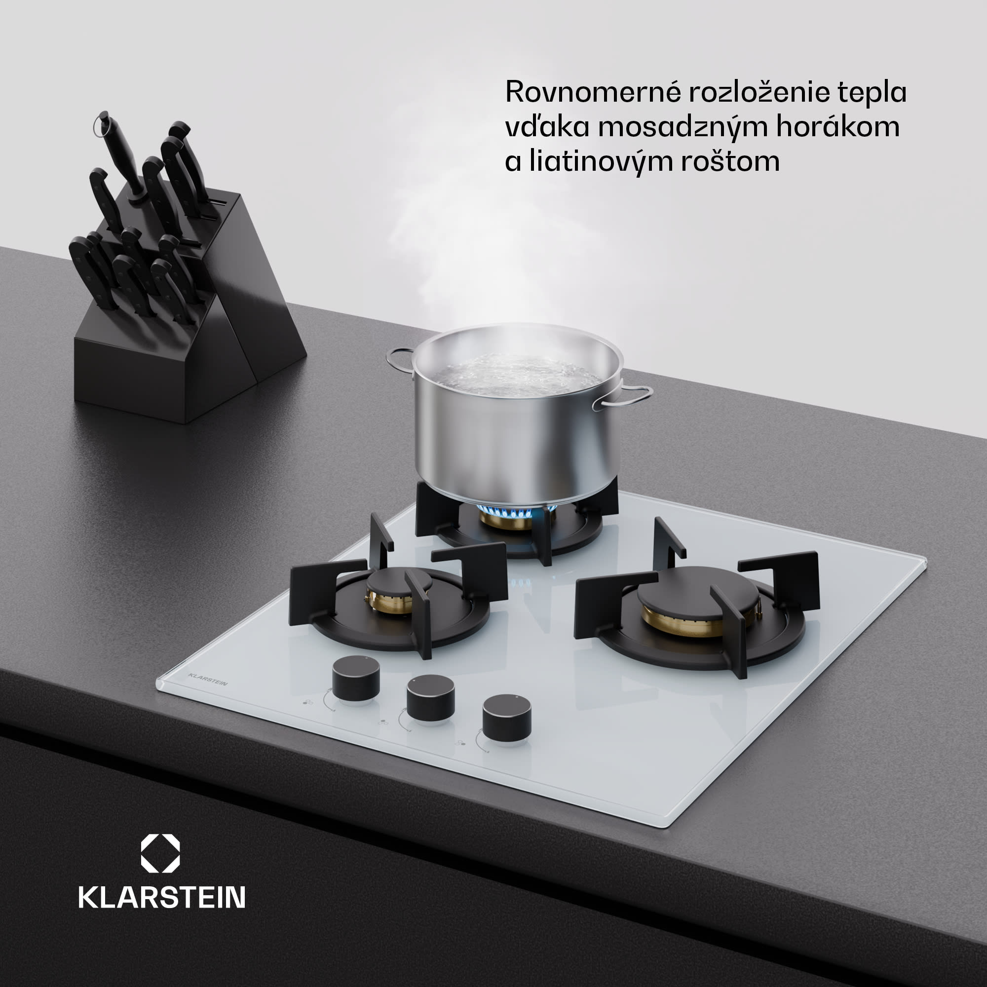 Klarstein Goldflame plynová varná doska | 3 horáky s elektrickým zapaľovaním | zemný plyn & LPG | 5800 W | 45 cm – Obrázok 3