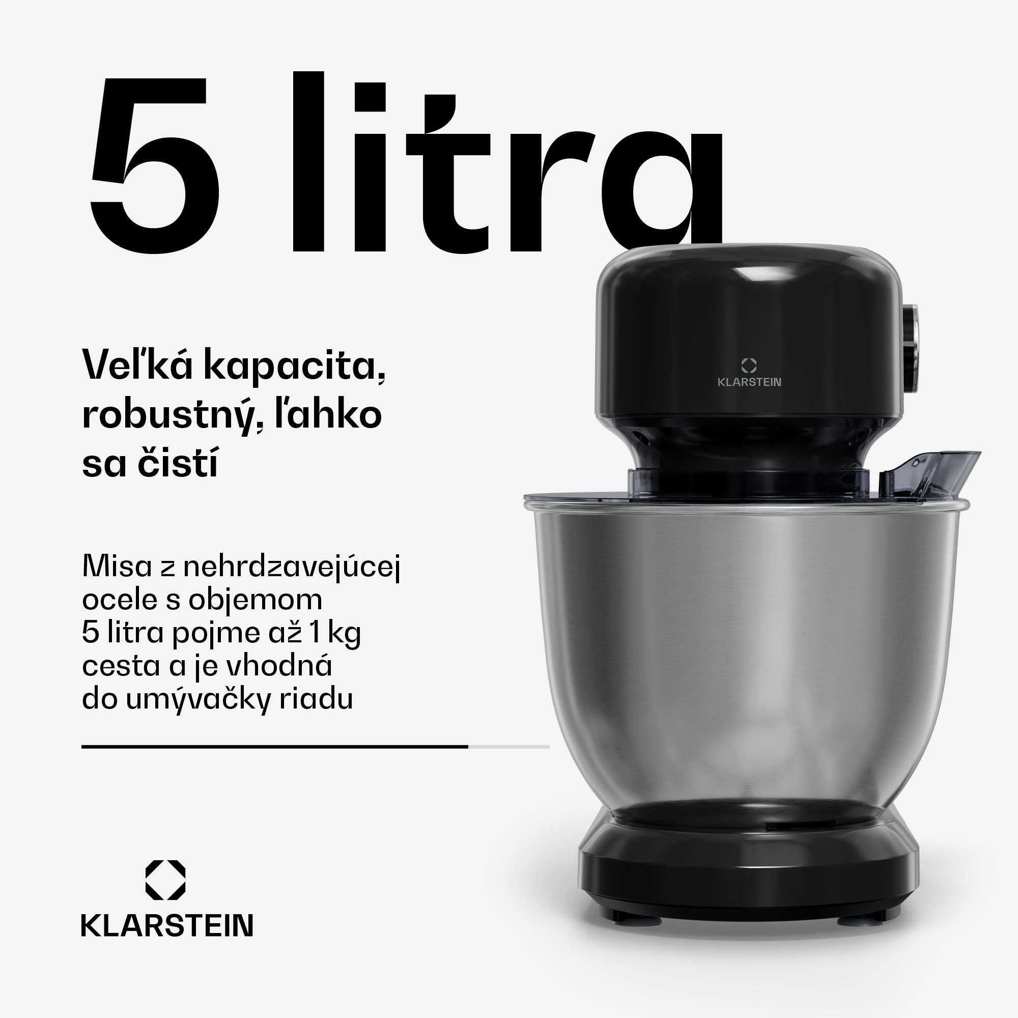 Klarstein Bella Evo kuchynský robot | Planetárny miešací systém | 3 miešacie nadstavce | 1500 W | 5 l – Obrázok 2
