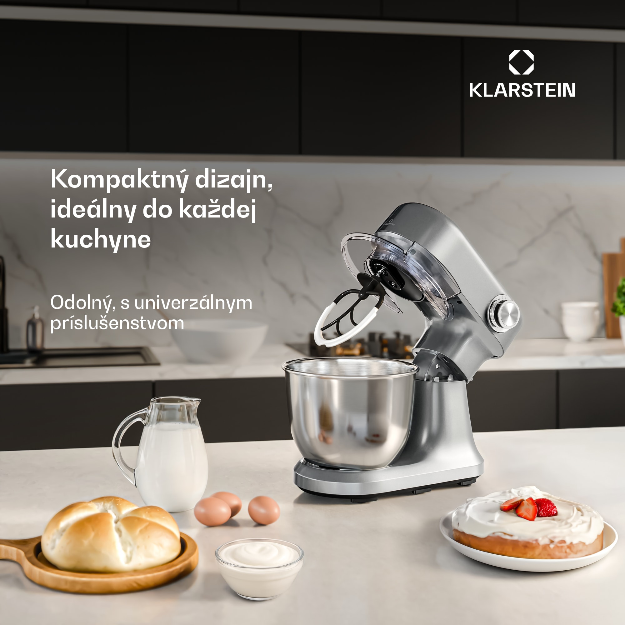 Klarstein Bella Evo kuchynský robot | Planetárny miešací systém | 3 miešacie nadstavce | 1500 W | 5 l