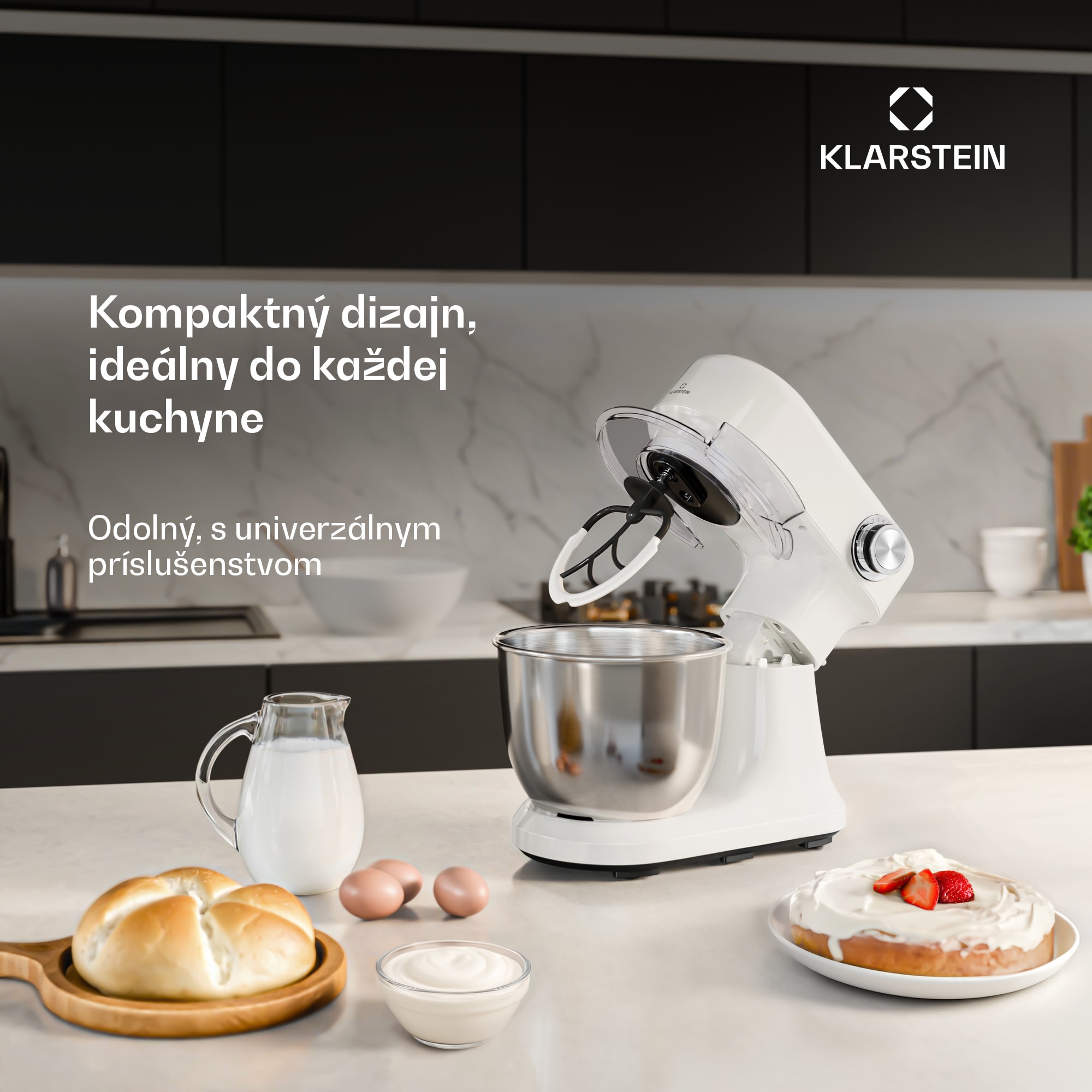 Klarstein Bella Evo kuchynský robot | Planetárny miešací systém | 3 miešacie nadstavce | 1500 W | 5 l