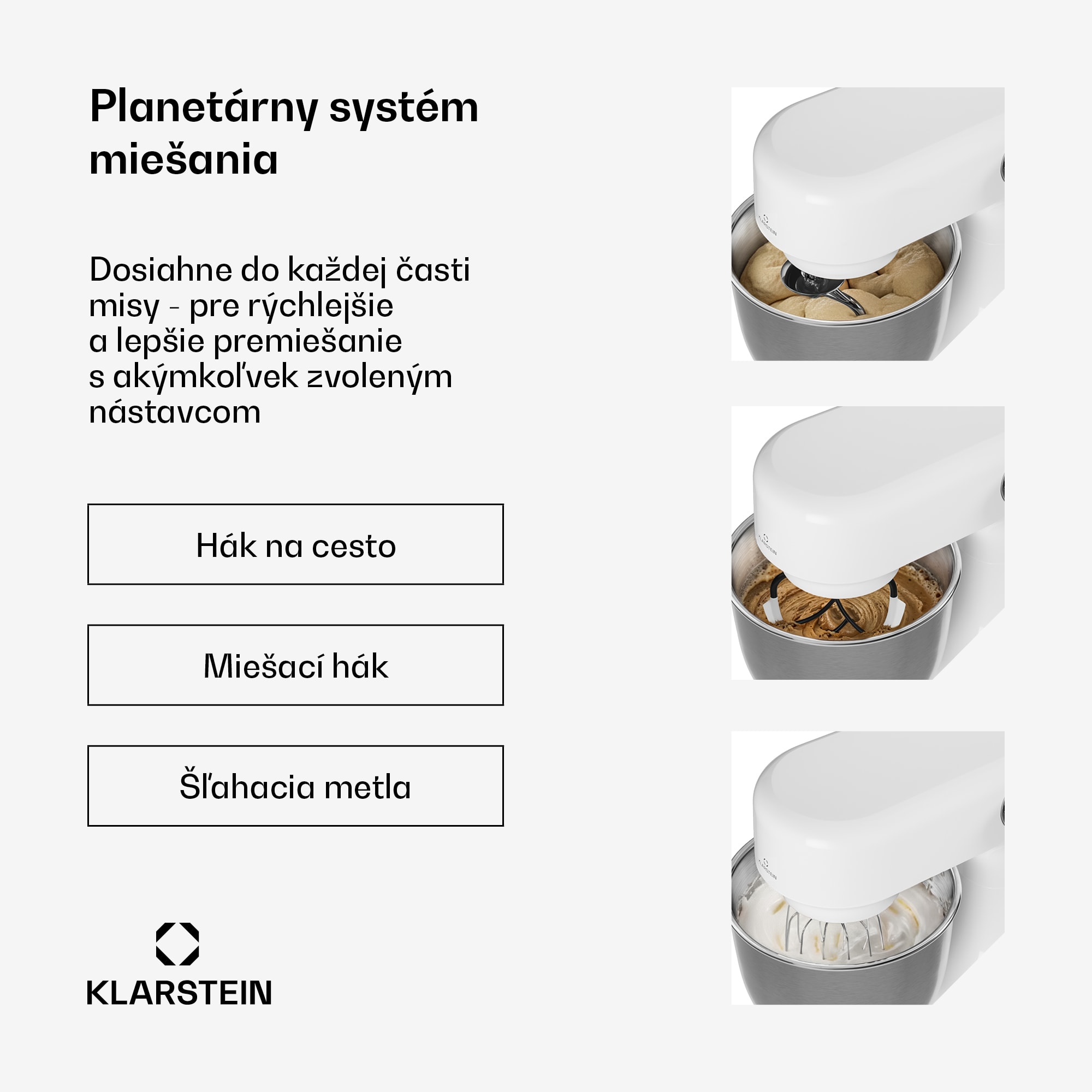 Klarstein Bella Evo kuchynský robot | Planetárny miešací systém | 3 miešacie nadstavce | 1500 W | 5 l – Obrázok 4