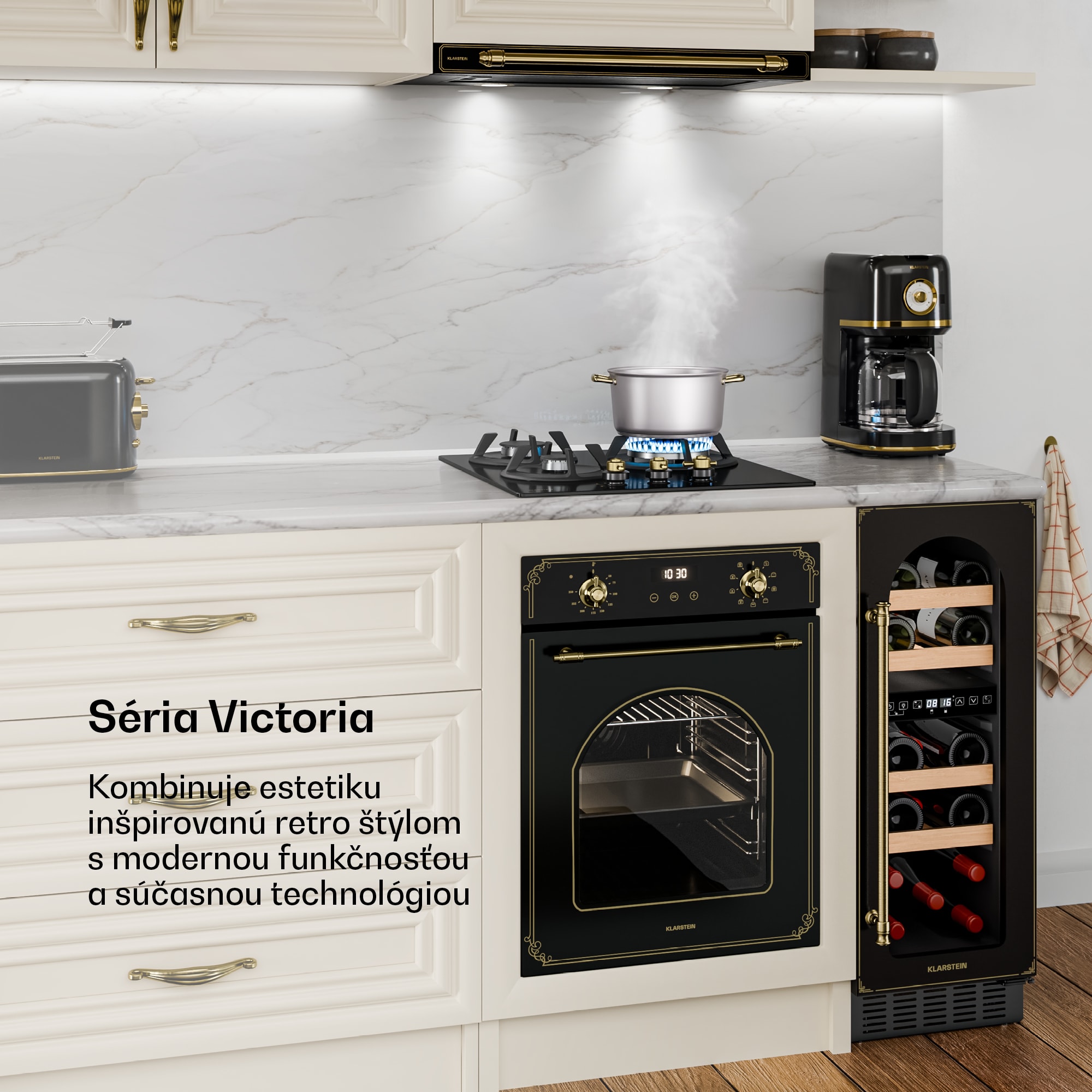 Klarstein Victoria plynová varná doska | 3 hliníkové horáky | kompatibilná s zemným plynom a LPG | 6050 W | 45 cm