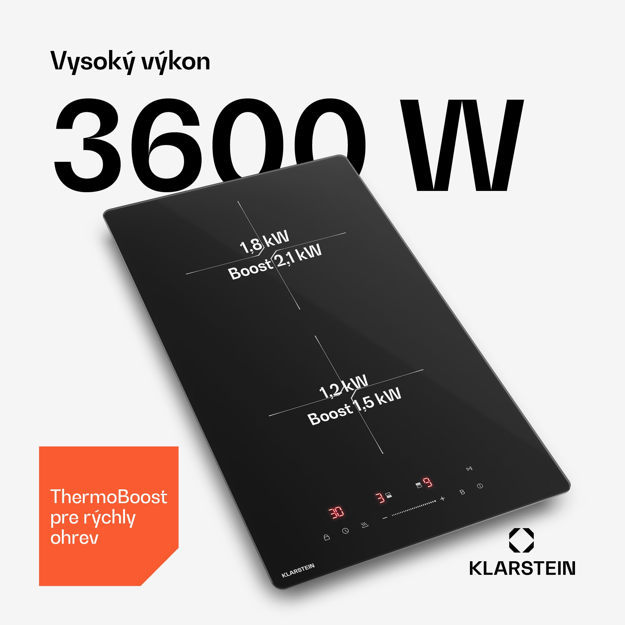 Klarstein PowerGlide indukčná varná doska | Moderná, kompaktná a výkonná | 2 varné zóny | 3500 W | 30 cm – Obrázok 2