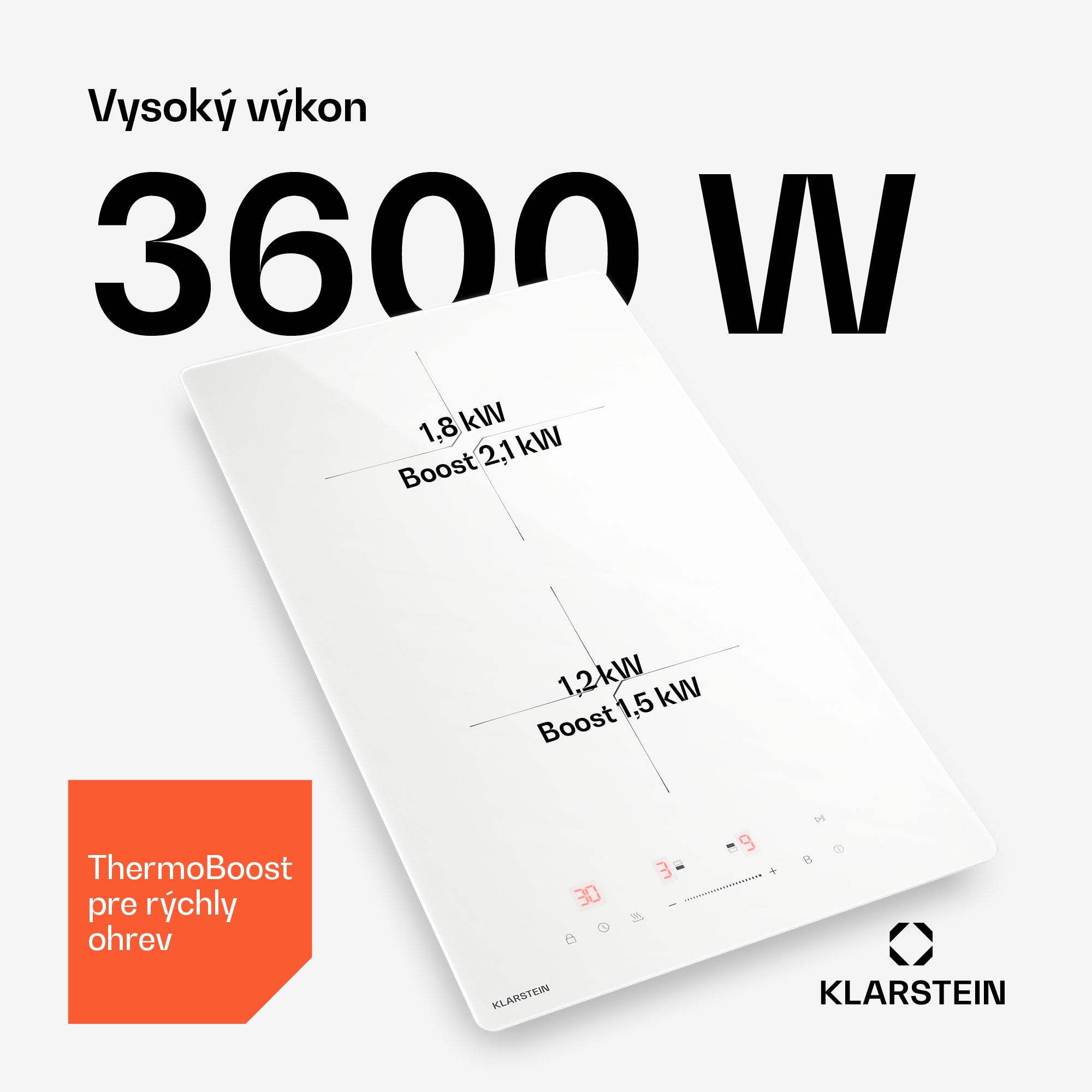 Klarstein PowerGlide indukčná varná doska | Moderná, kompaktná a výkonná | 2 varné zóny | 3500 W | 30 cm – Obrázok 2