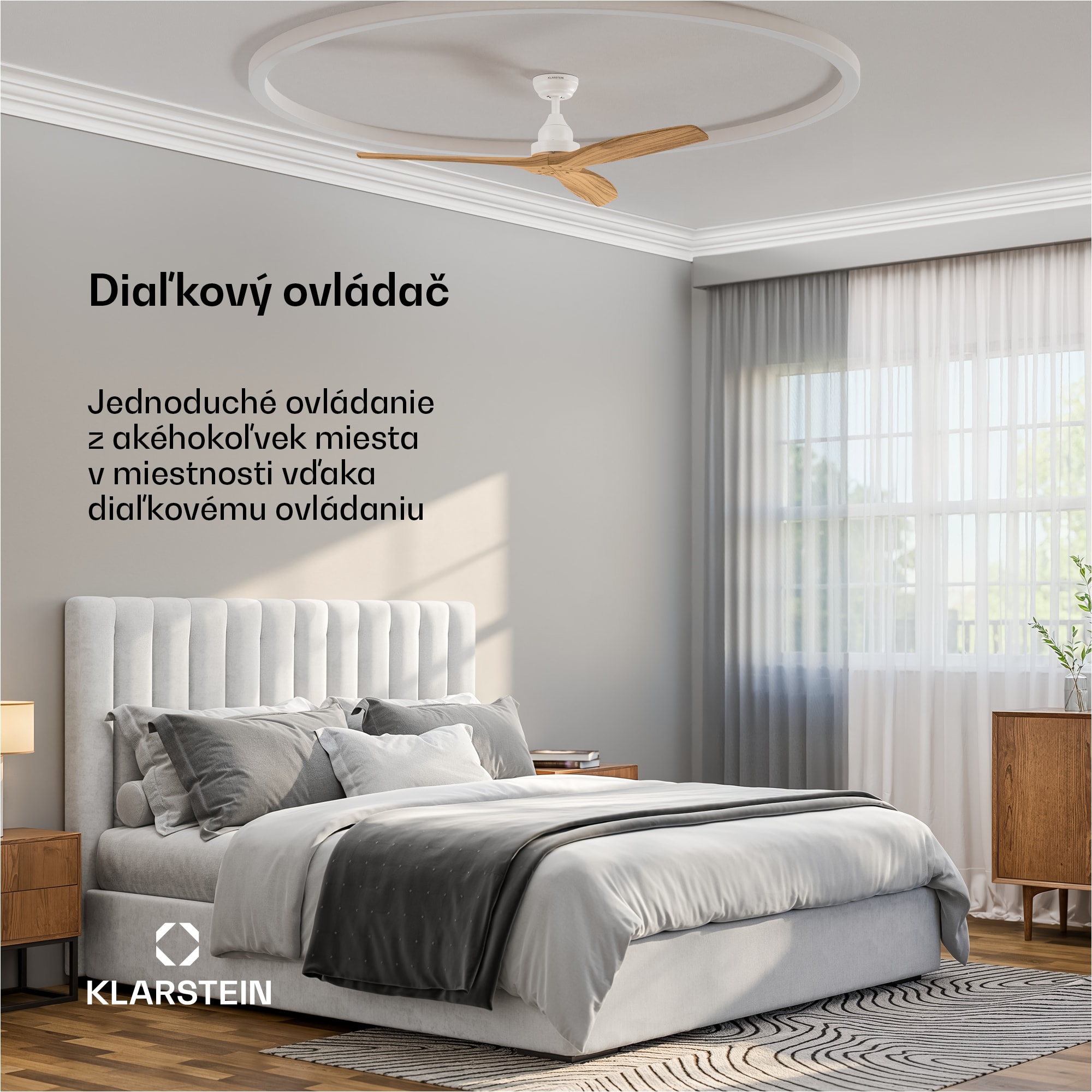 Klarstein Stropný ventilátor Santa Elena | 132 cm | 35 W | 25 m² | Tichý chod | Drevo – Obrázok 4