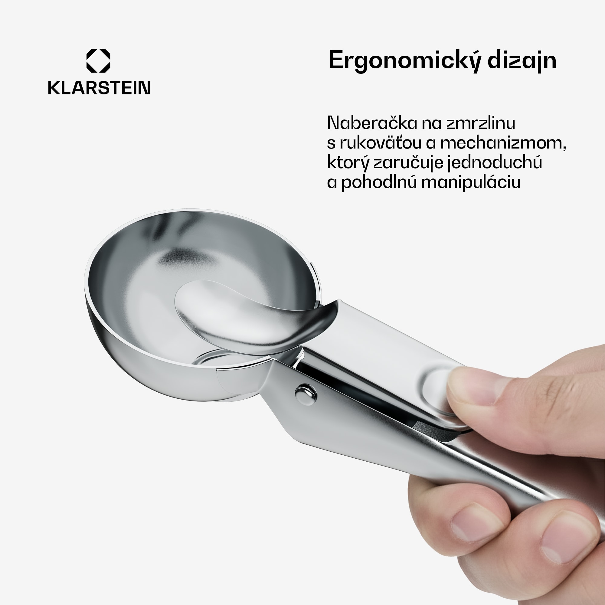Klarstein FrostFusion zmrzlinová naberačka | nerezová oceľ | odolná voči korózii | odolná proti poškriabaniu | ergonomická | vhodná do umývačky riadu