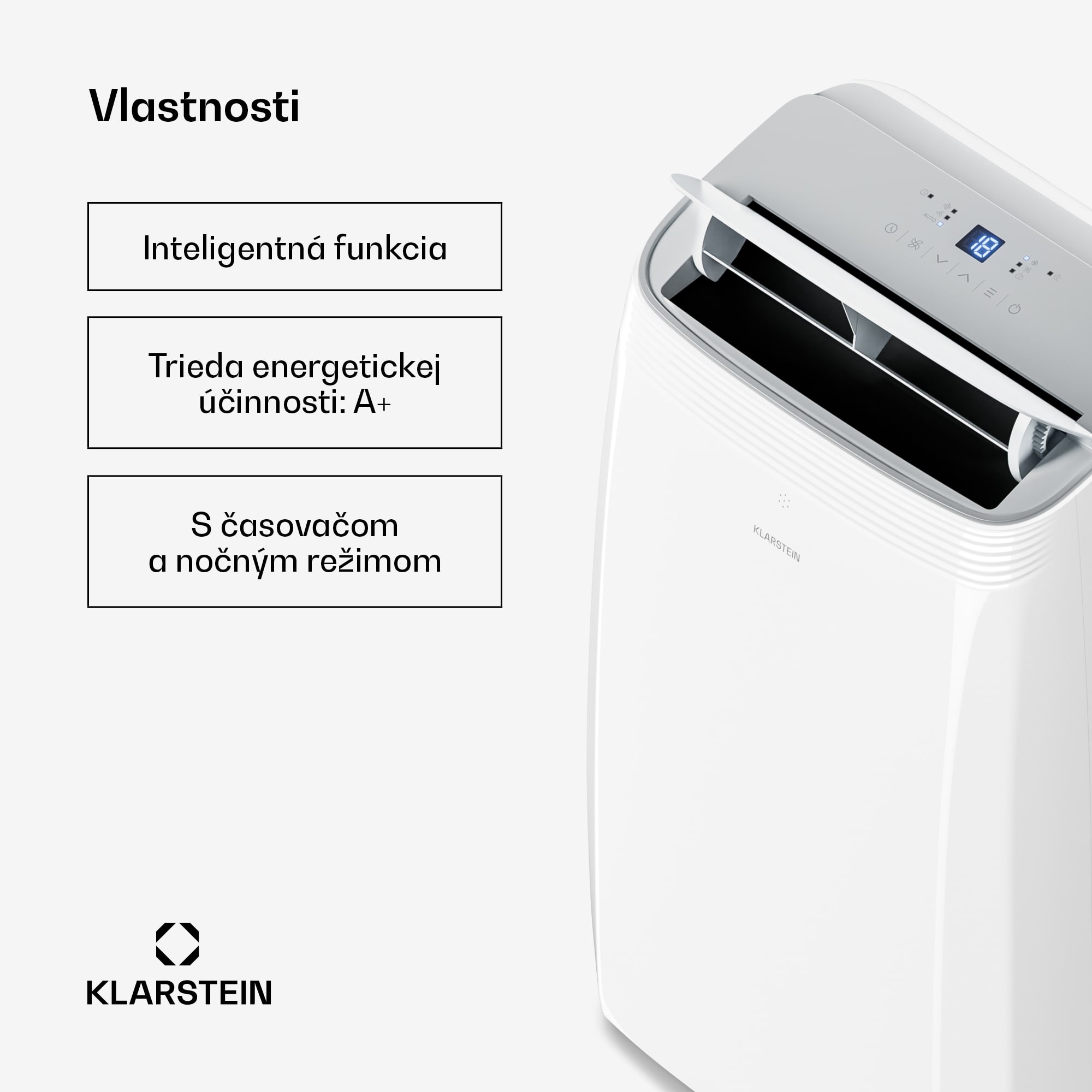 Klarstein Grandbreeze mobilná klimatizácia | 14000 BTU | 42 cm | 65 m² | energetická trieda A – Obrázok 4