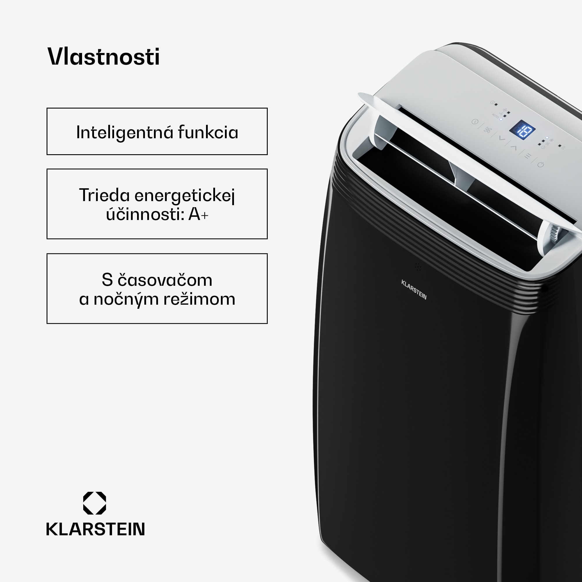 Klarstein Grandbreeze mobilná klimatizácia | 14000 BTU | 42 cm | 65 m² | energetická trieda A – Obrázok 4