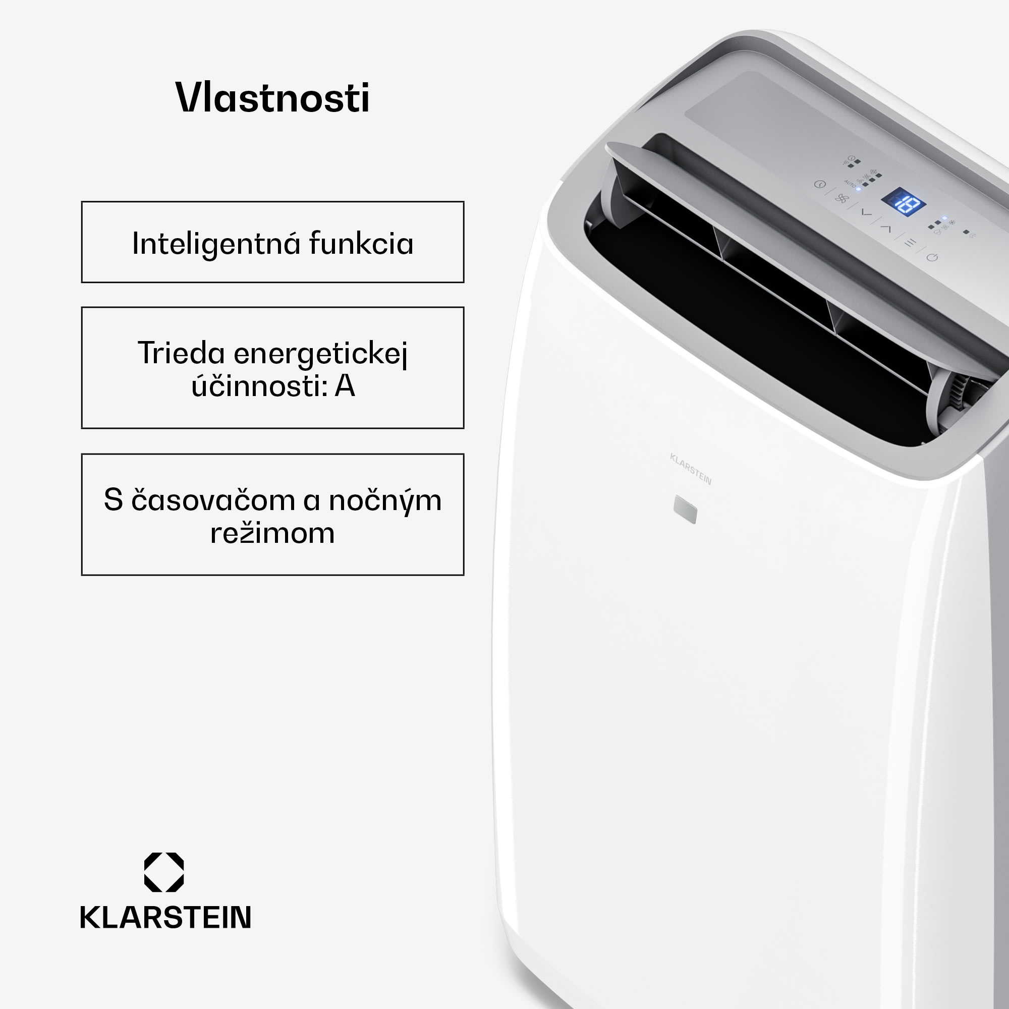 Klarstein Grandbreeze mobilná klimatizácia | 16000 BTU | 40 cm | 82 m² | Energetická trieda A – Obrázok 4
