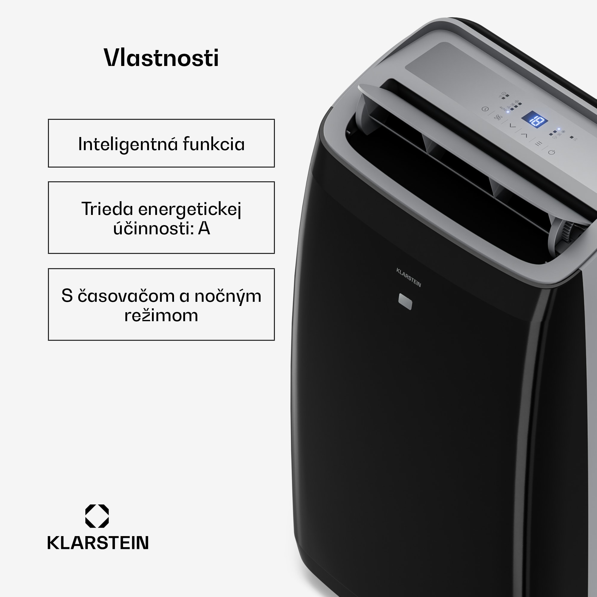 Klarstein Grandbreeze mobilná klimatizácia | 16000 BTU | 40 cm | 82 m² | energetická trieda A – Obrázok 4