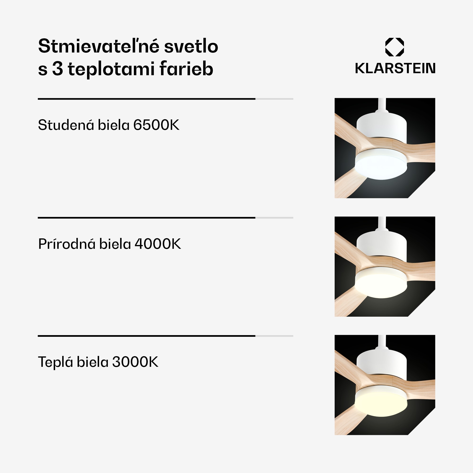 Klarstein SkyBreeze inteligentný stropný ventilátor so svetlom | 132 cm | 27 W | Tichý | LED | Drevo – Obrázok 2