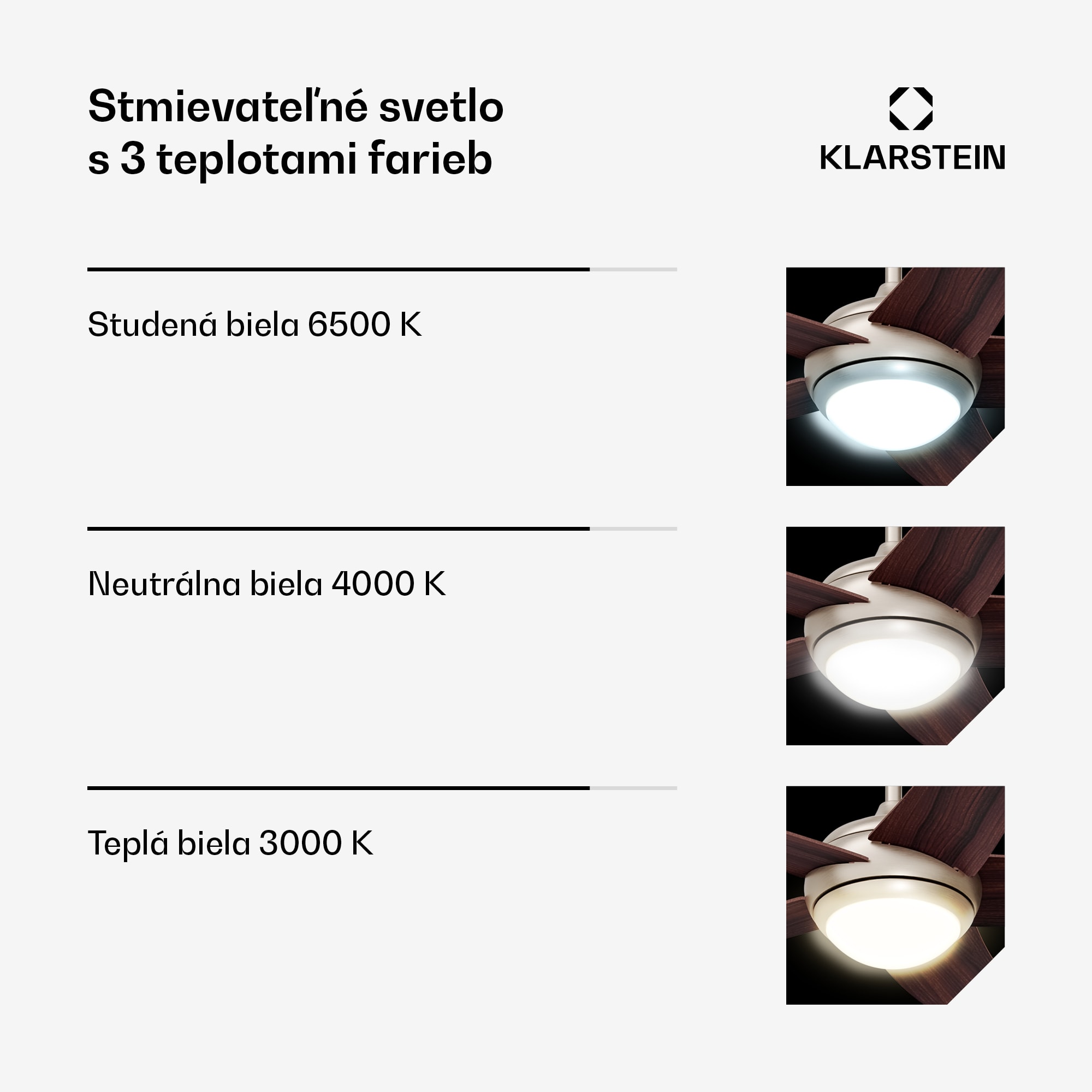 Klarstein Stropný ventilátor Bolero s osvetlením | 132 cm | 35 W | Tichý chod | Drevo – Obrázok 2