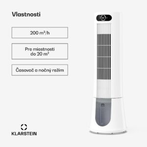 Klarstein Frost vzduchový chladič s vodným chladením | 200 m³/h | 7 l | 20 m² | 2 chladiace vložky | 4 režimy | 45 W