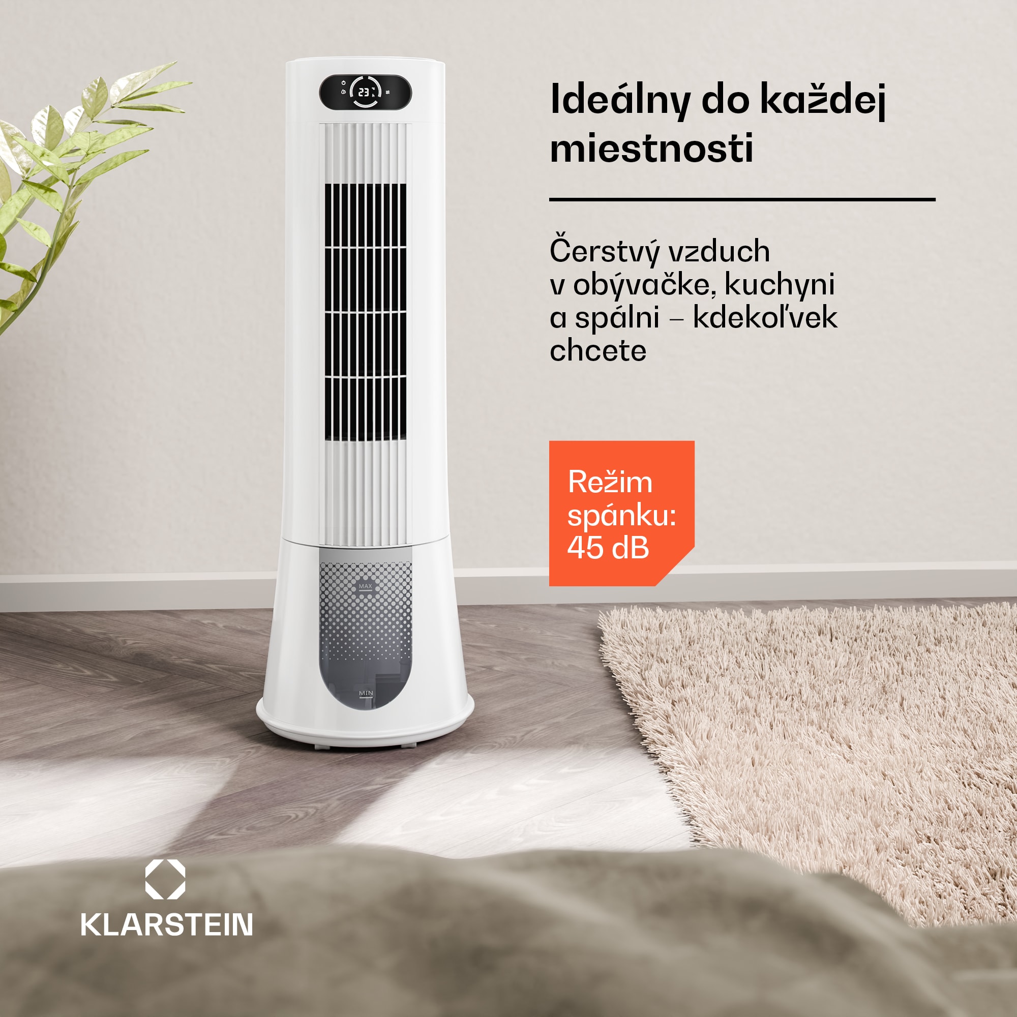 Klarstein Frost vzduchový chladič s vodným chladením | 200 m³/h | 7 l | 20 m² | 2 chladiace vložky | 4 režimy | 45 W – Obrázok 2