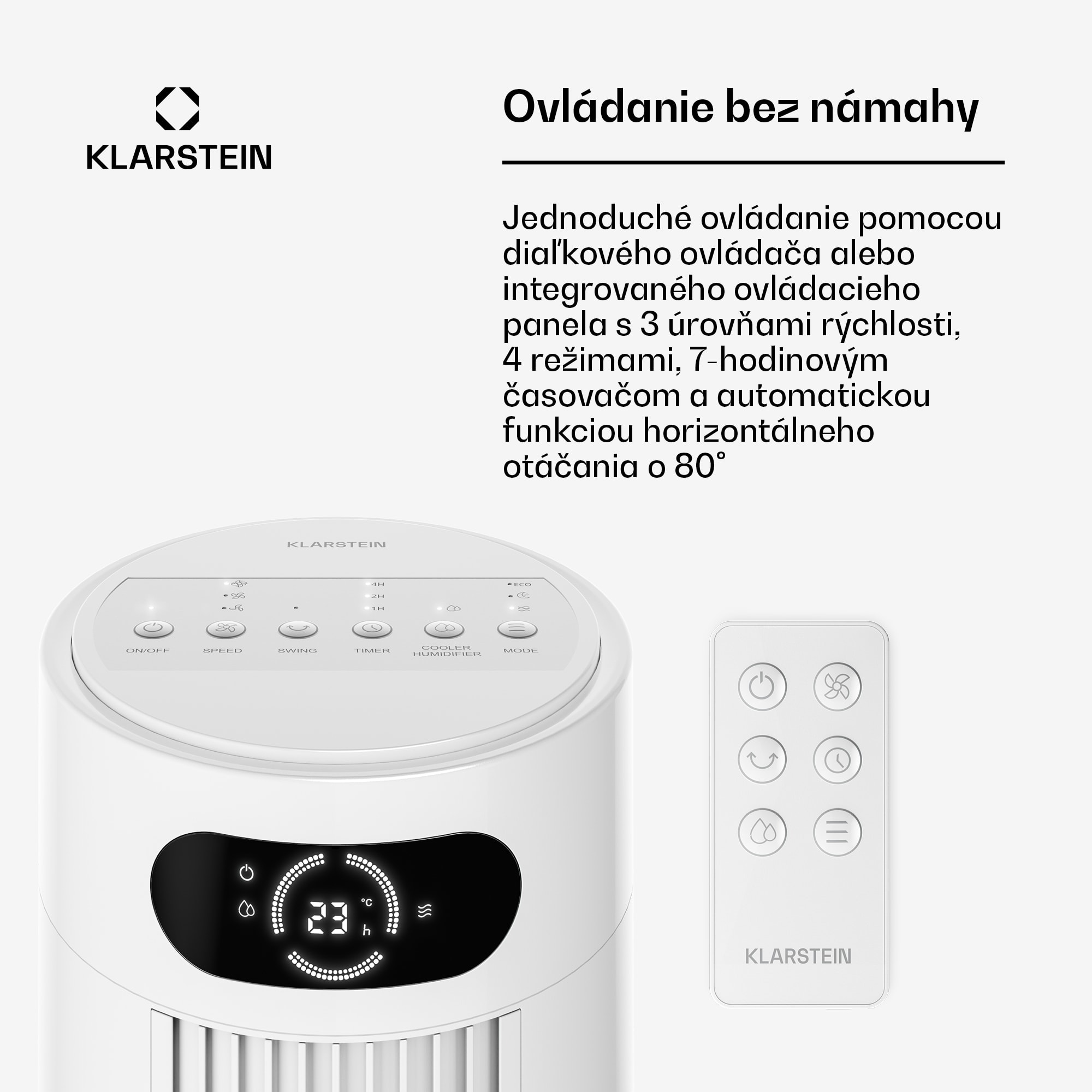 Klarstein Frost vzduchový chladič s vodným chladením | 200 m³/h | 7 l | 20 m² | 2 chladiace vložky | 4 režimy | 45 W – Obrázok 3