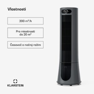 Klarstein Frost vzduchový chladič s vodným chladením | 200 m³/h | 7 l | 20 m² | 2 chladiace vložky | 4 režimy | 45 W