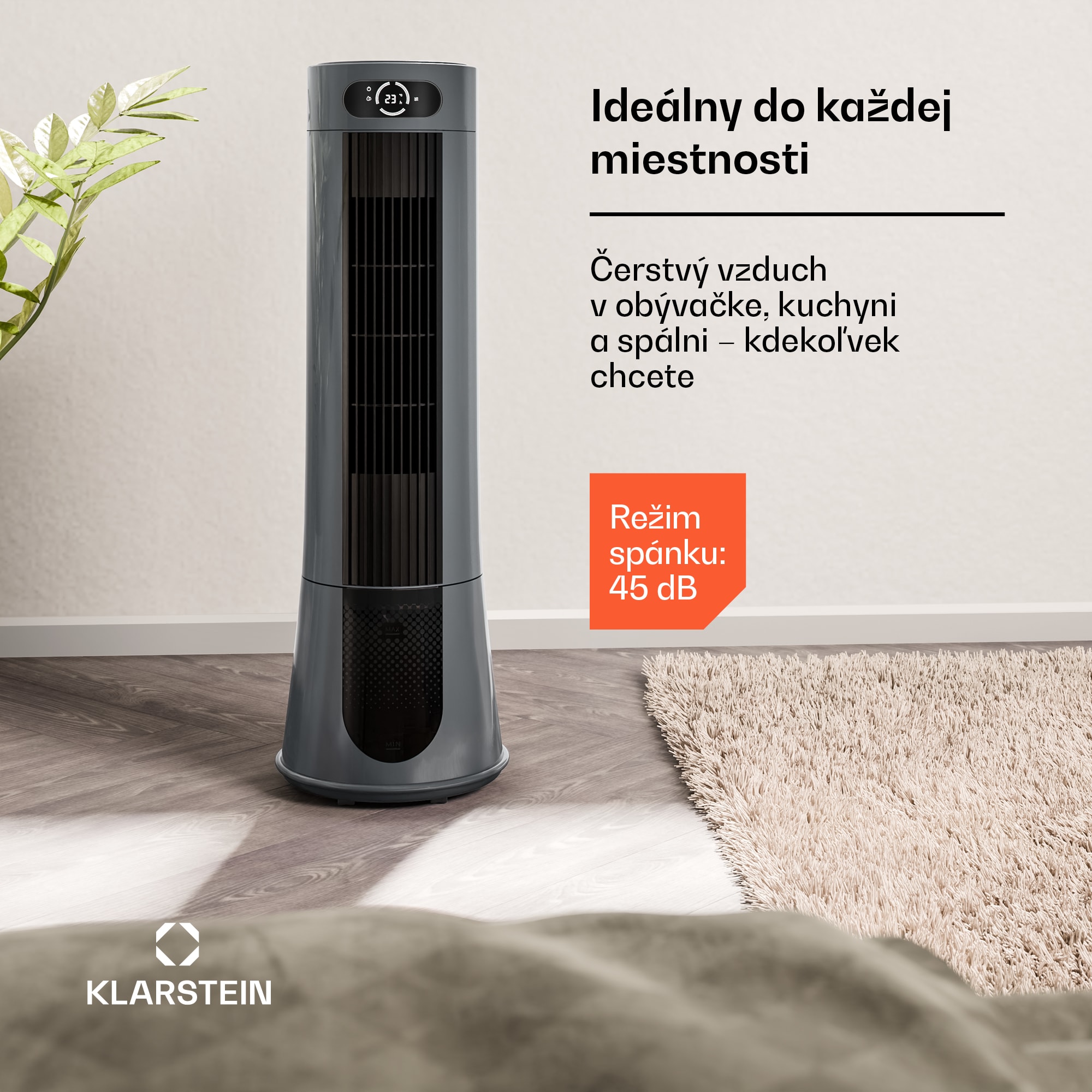 Klarstein Frost vzduchový chladič s vodným chladením | 200 m³/h | 7 l | 20 m² | 2 chladiace vložky | 4 režimy | 45 W – Obrázok 2